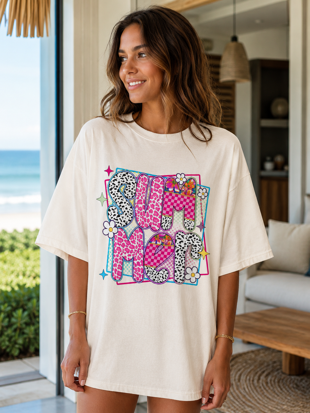 Summer Retro Graphic T-Shirt | Comfort Colors Beachy Aesthetic Tee | Cute Vacation & Coastal Vibes Shirt | Preppy Summer Shirt