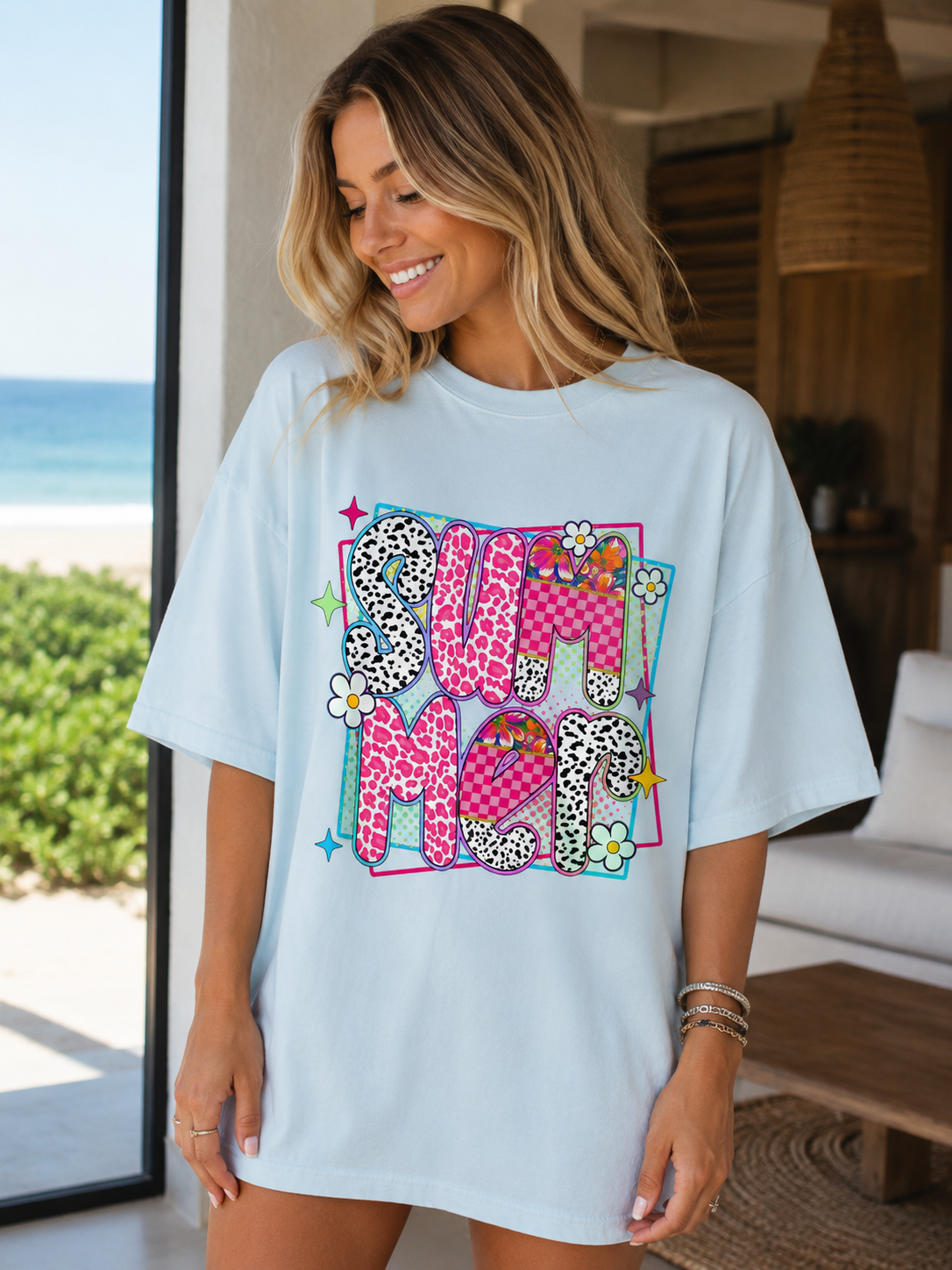 Summer Retro Graphic T-Shirt | Comfort Colors Beachy Aesthetic Tee | Cute Vacation & Coastal Vibes Shirt | Preppy Summer Shirt