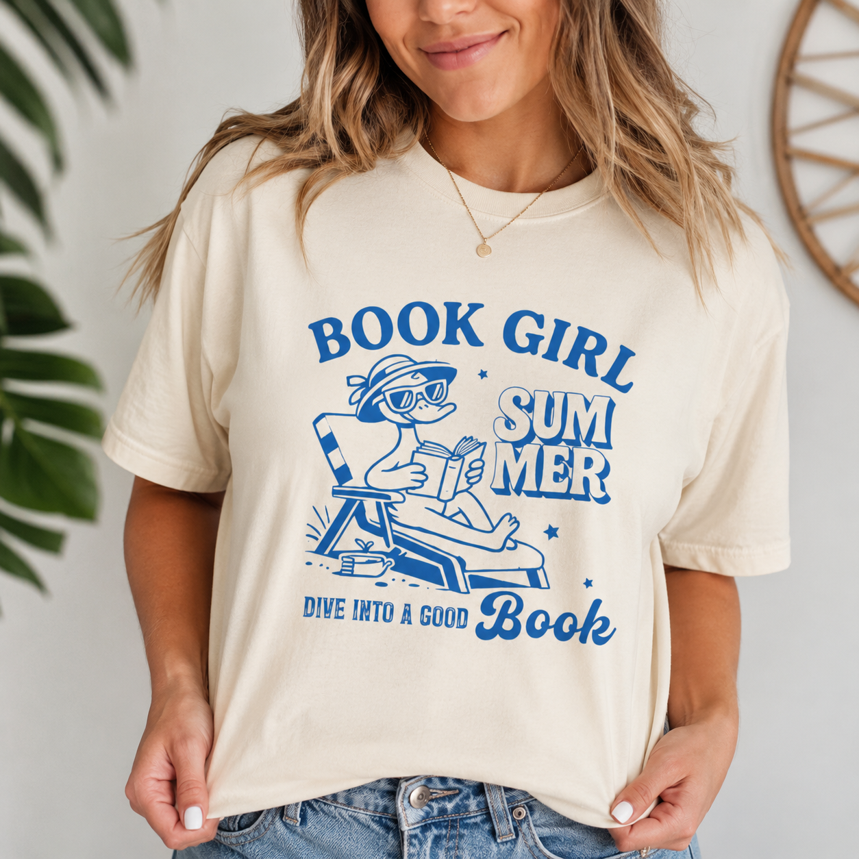 Book Girl Summer Graphic Tee | Cute Reader Shirt for Women | Cozy Book Lover Summer T-Shirt | Comfort Colors Tee | Retro Beach Reading Tee