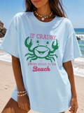 Crabby Beach Graphic Tee | Coastal Summer Comfort Colors Shirt | Trendy Beach Lover T-Shirt | Beachy T-Shirt