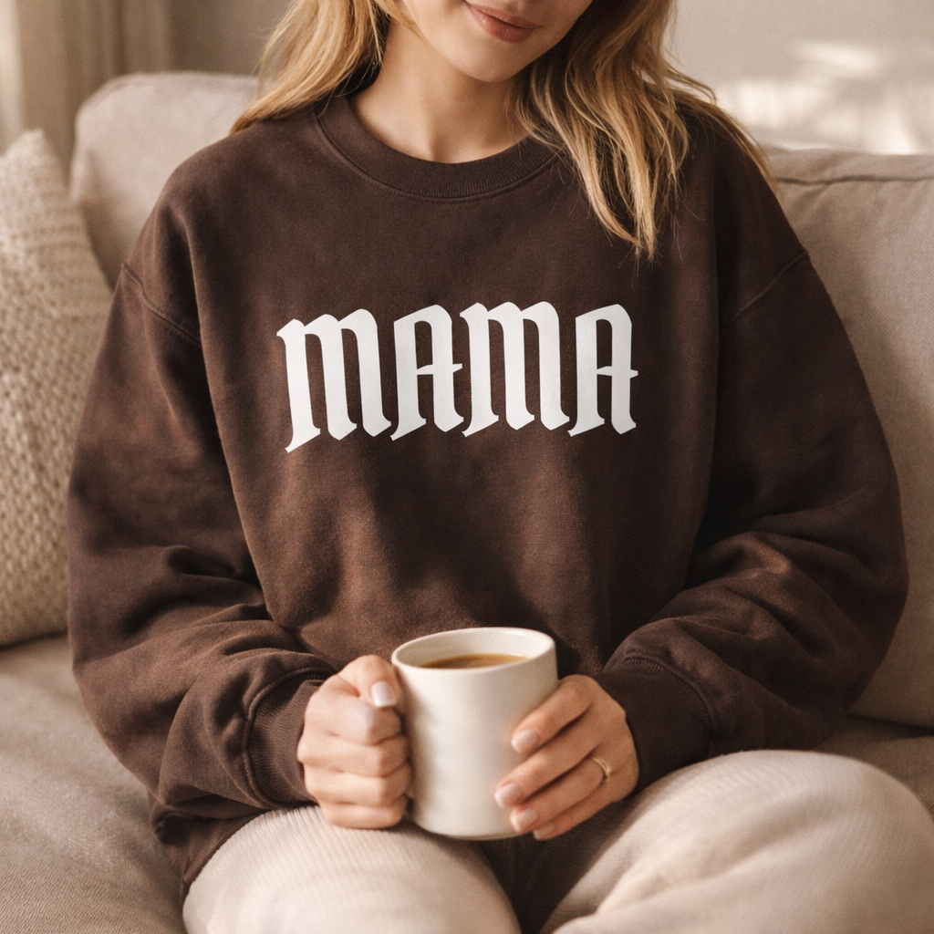 Mama Sweatshirt | Cozy Mom Crewneck Pullover | Trendy Gift for Moms | Soft Fleece Casual Sweatshirt | Mama Crewneck Sweatshirt