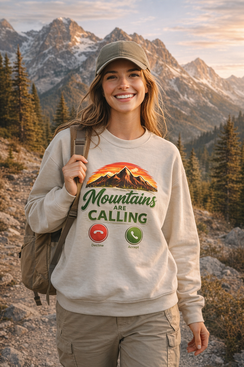 Mountains Are Calling Sweatshirt | Aesthetic Hiking Crewneck | Outdoor Adventure Pullover | Cozy Nature Lover Gift | Unisex Sweatshirt
