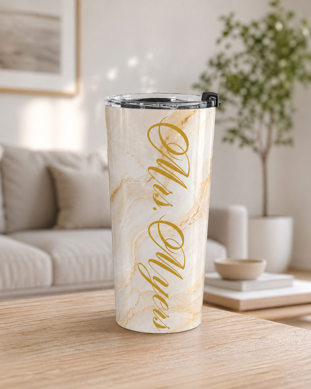 Personalized Bride Tumbler | Custom Mrs Name Marble Cup | Bridal Shower Gift | Wedding Gift for Bride| Future Mrs Tumbler | Insulated Travel Cup