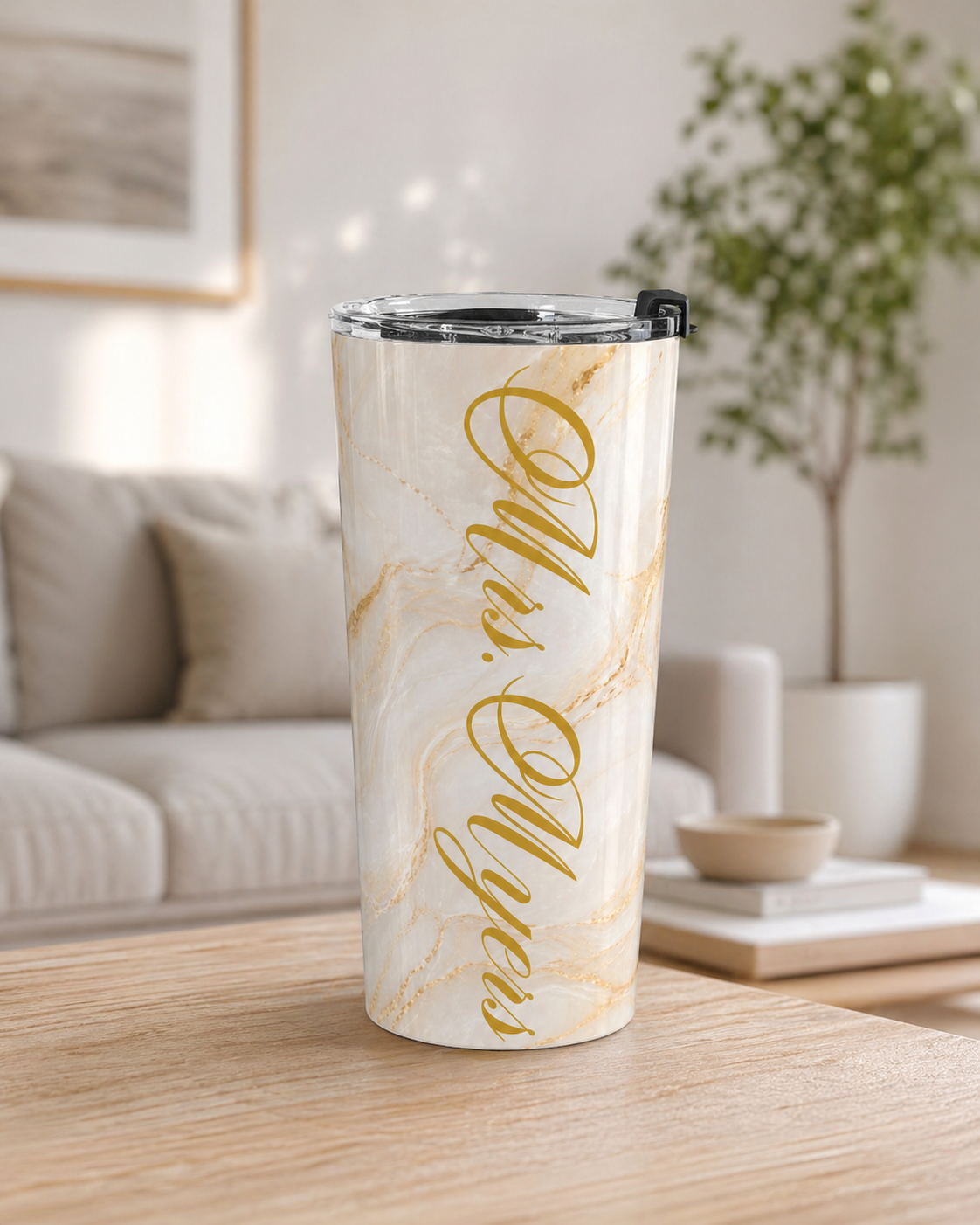 Personalized Bride Tumbler | Custom Mrs Name Marble Cup | Bridal Shower Gift | Wedding Gift for Bride| Future Mrs Tumbler | Insulated Travel Cup