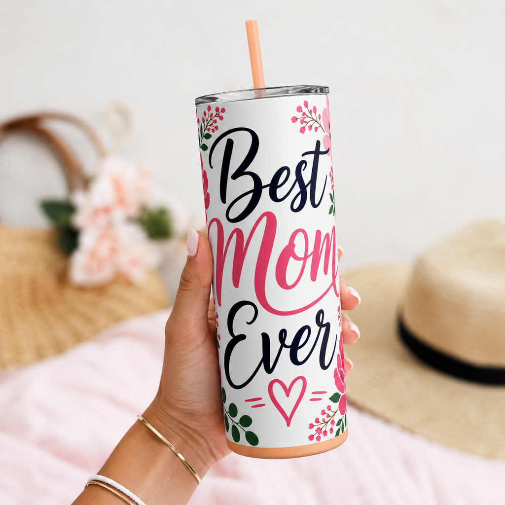 Best Mom Ever 20oz Tumbler | Floral Gift for Mom | Stainless Steel Insulated Cup | Mother’s Day Gift Idea