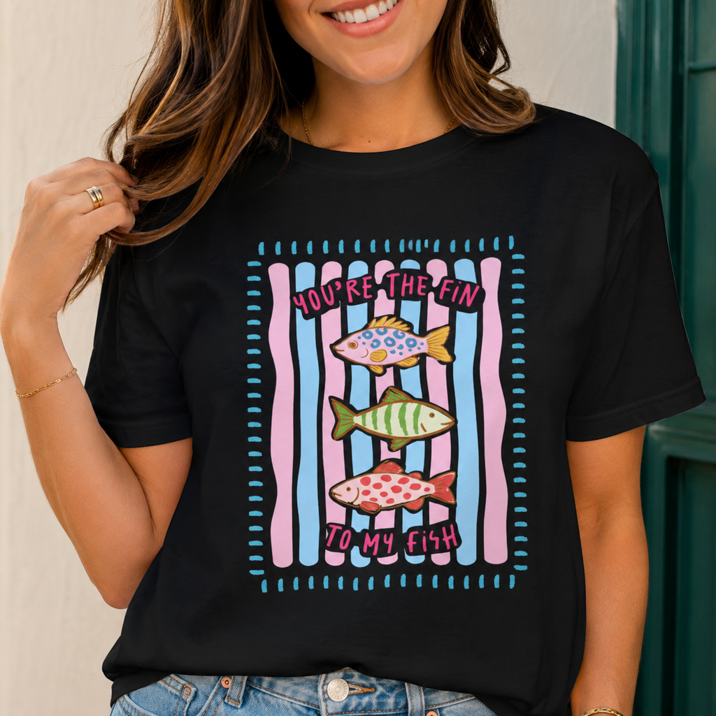 You're The Fin To My Fish T-Shirt | Cute Matching Fish Graphic Tee | Funny Ocean Lover Shirt | Beach Summer Gift for Her | Soft Jersey Unisex Tee