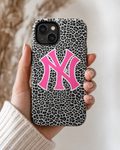 Pink NY Leopard Print Phone Case | Trendy Aesthetic iPhone & Samsung Case | Cute Girly Animal Print Cover