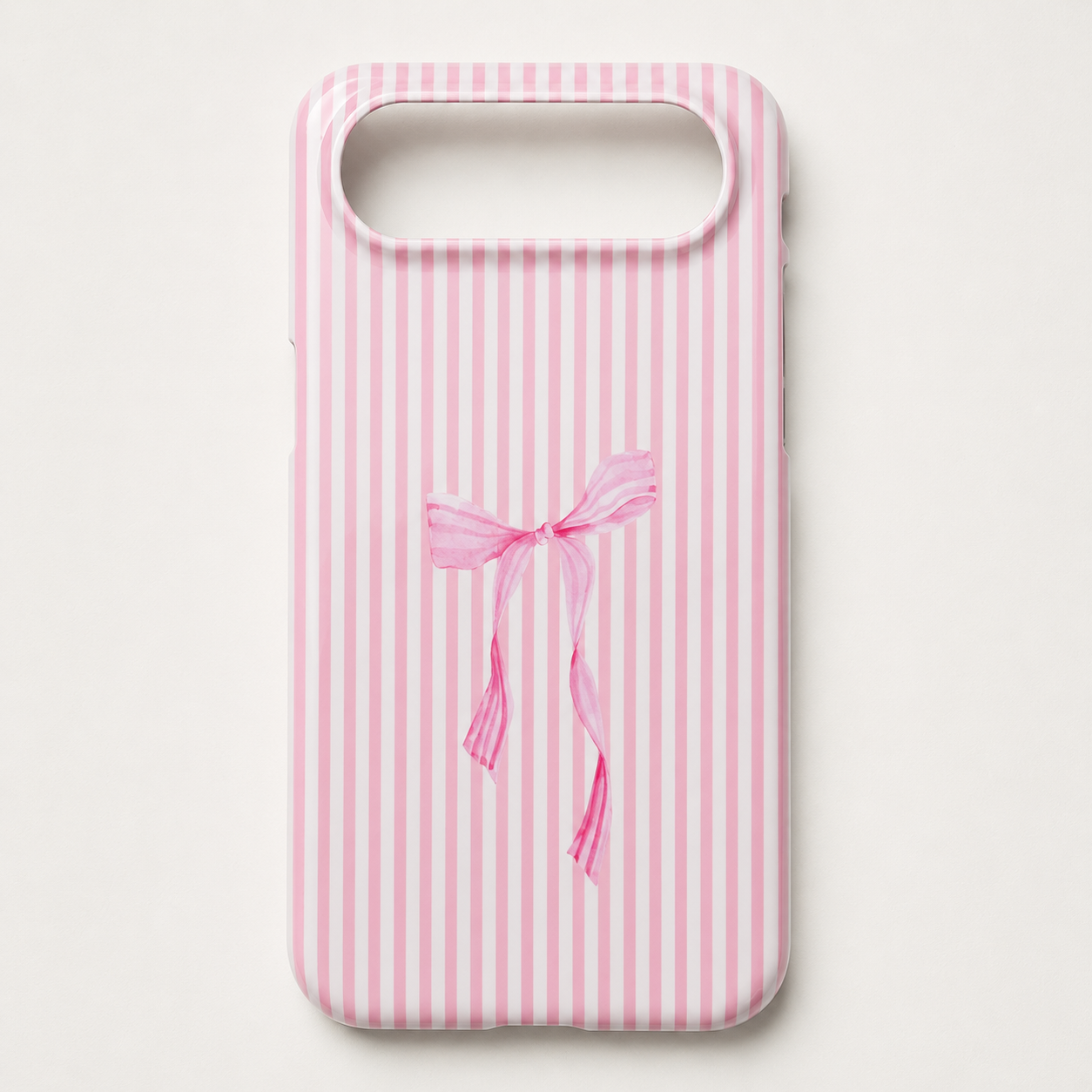 Pink Coquette Bow Phone Case | Cute Pink Stripe Aesthetic iPhone & Samsung Case | Feminine Girly Protective Phone Cover