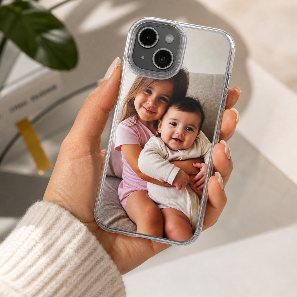 Custom Photo Clear Phone Case | Slim Shockproof TPU Bumper | Scratch-Resistant Transparent Back | Personalized iPhone Case