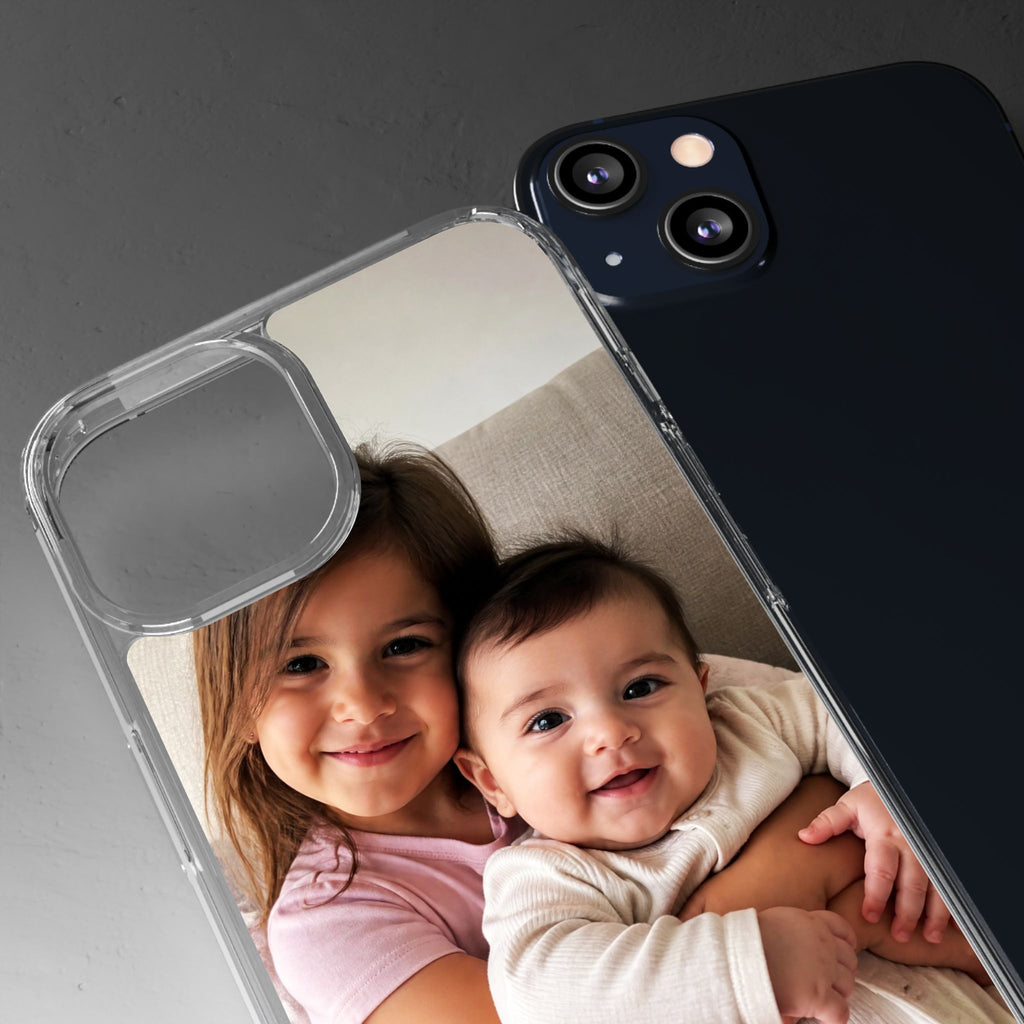 Custom Photo Clear Phone Case | Slim Shockproof TPU Bumper | Scratch-Resistant Transparent Back | Personalized iPhone Case