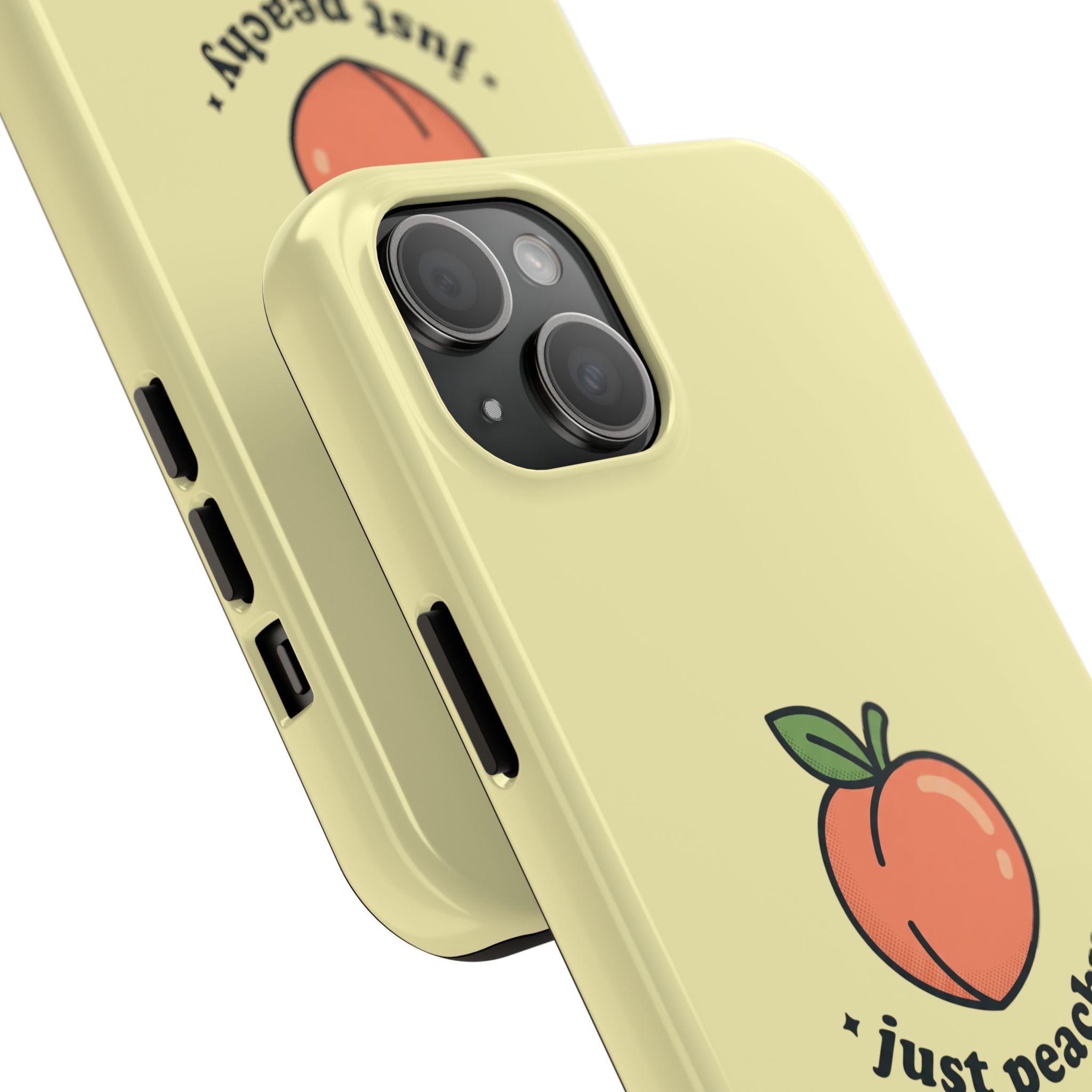 Just Peachy Aesthetic Phone Case | Cute Peach iPhone & Samsung Galaxy Case | Trendy Summer Glossy Protective Cover | Peach Protective Tough Case