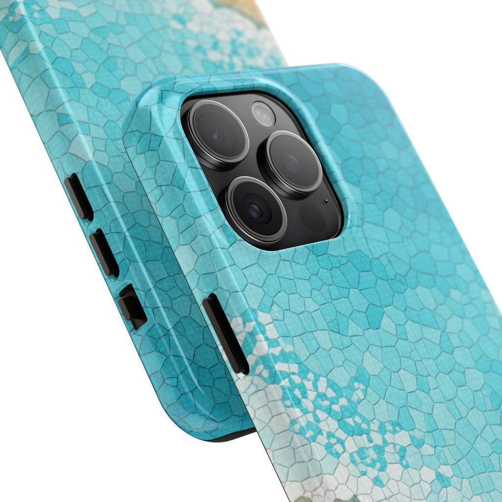 Beach Mosaic Phone Case | Coastal Ocean Waves Tough & Clear Case for iPhone & Samsung | Summer Beach Aesthetic Protective Cover