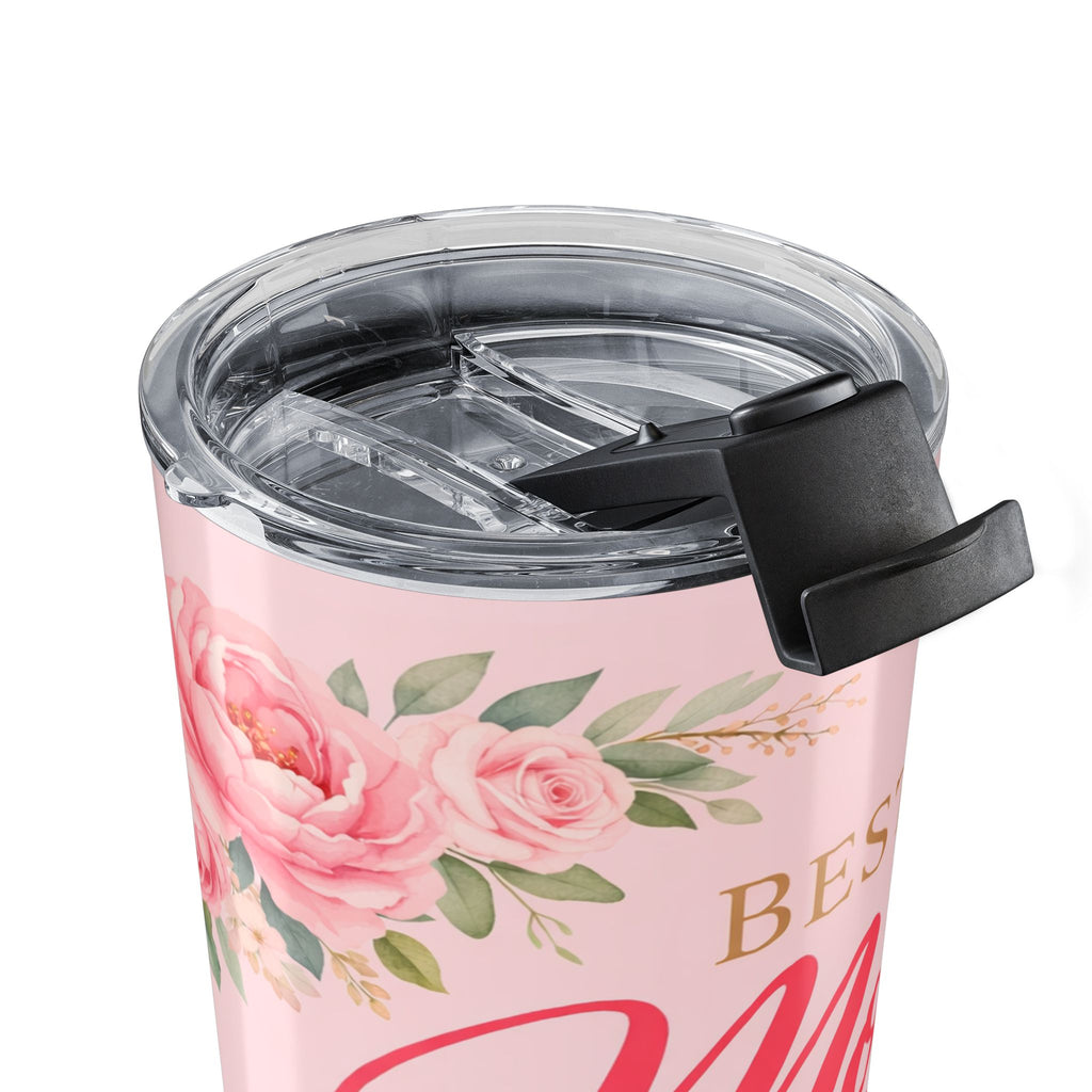 Best Mom Ever 20oz Tumbler | Floral Pink Insulated Coffee Cup | Mother’s Day Gift | Stainless Steel Travel Mug | Peony Tumbler