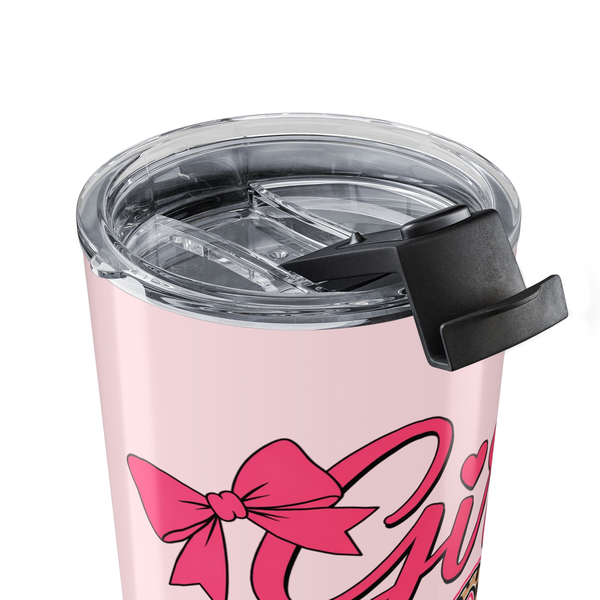 Girl Mom Tumbler 20oz | Cute Pink Leopard Print Coffee Cup for Moms | Trendy Gift for Mom | Insulated Travel Mug