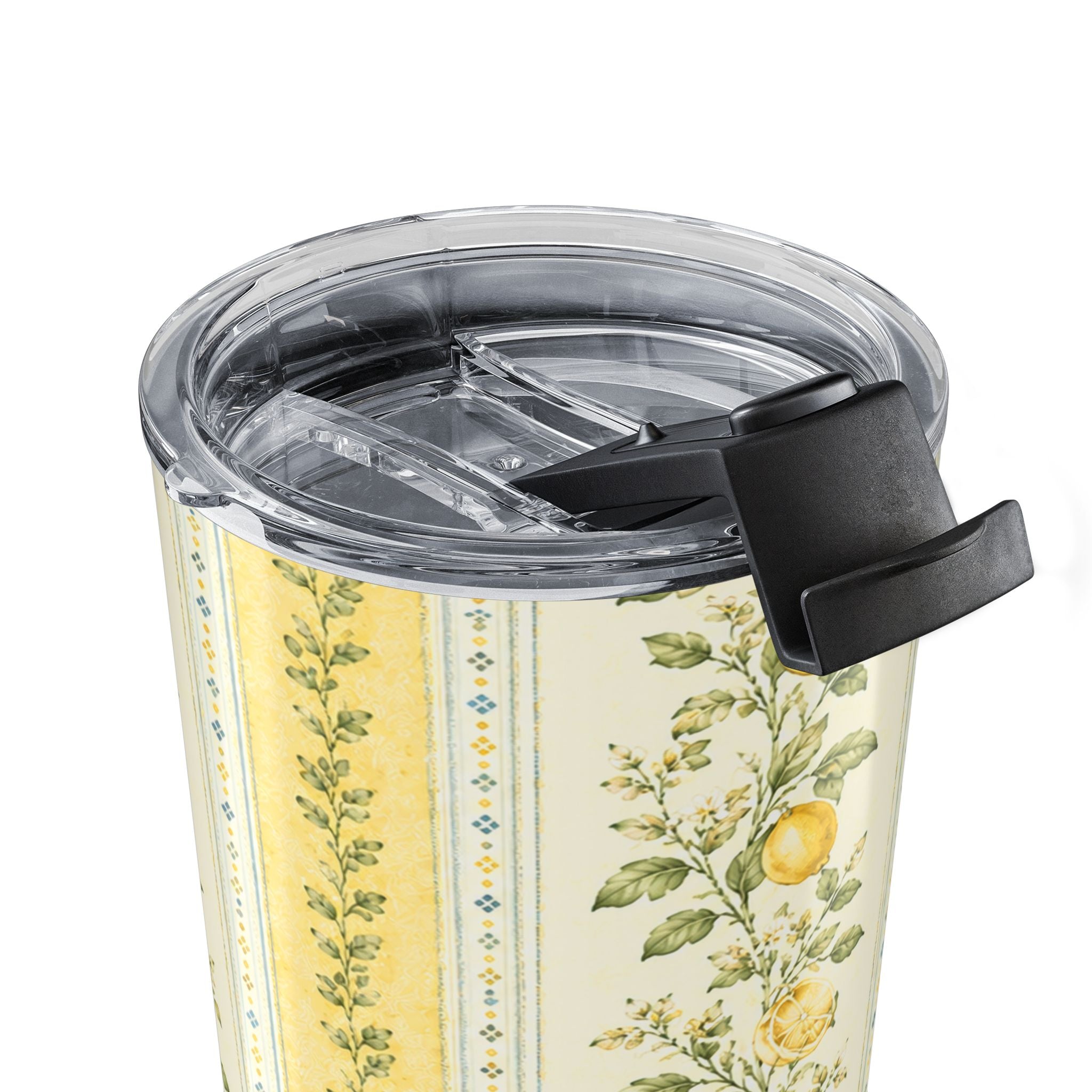 Vintage Lemon Floral 20oz Tumbler with Lid | Cottagecore Stainless Steel Travel Cup | Aesthetic Lemon Drink Tumbler | Gift for Women | Citrus Floral Travel Mug