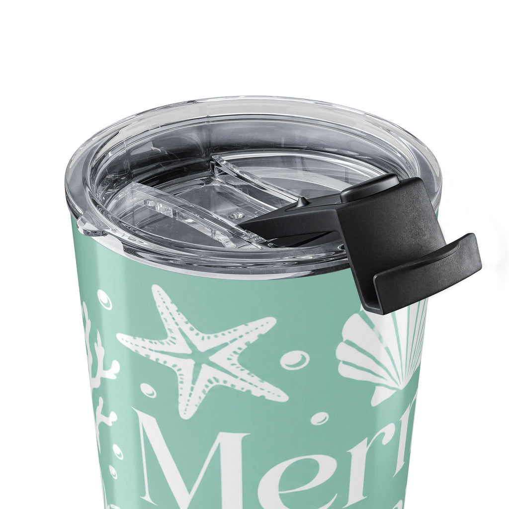 Mermaid Energy Tumbler 20oz | Beachy Seafoam Stainless Steel Cup | Coastal Mermaid Travel Mug | Ocean Lover Gift | Summer Beach Drinkware
