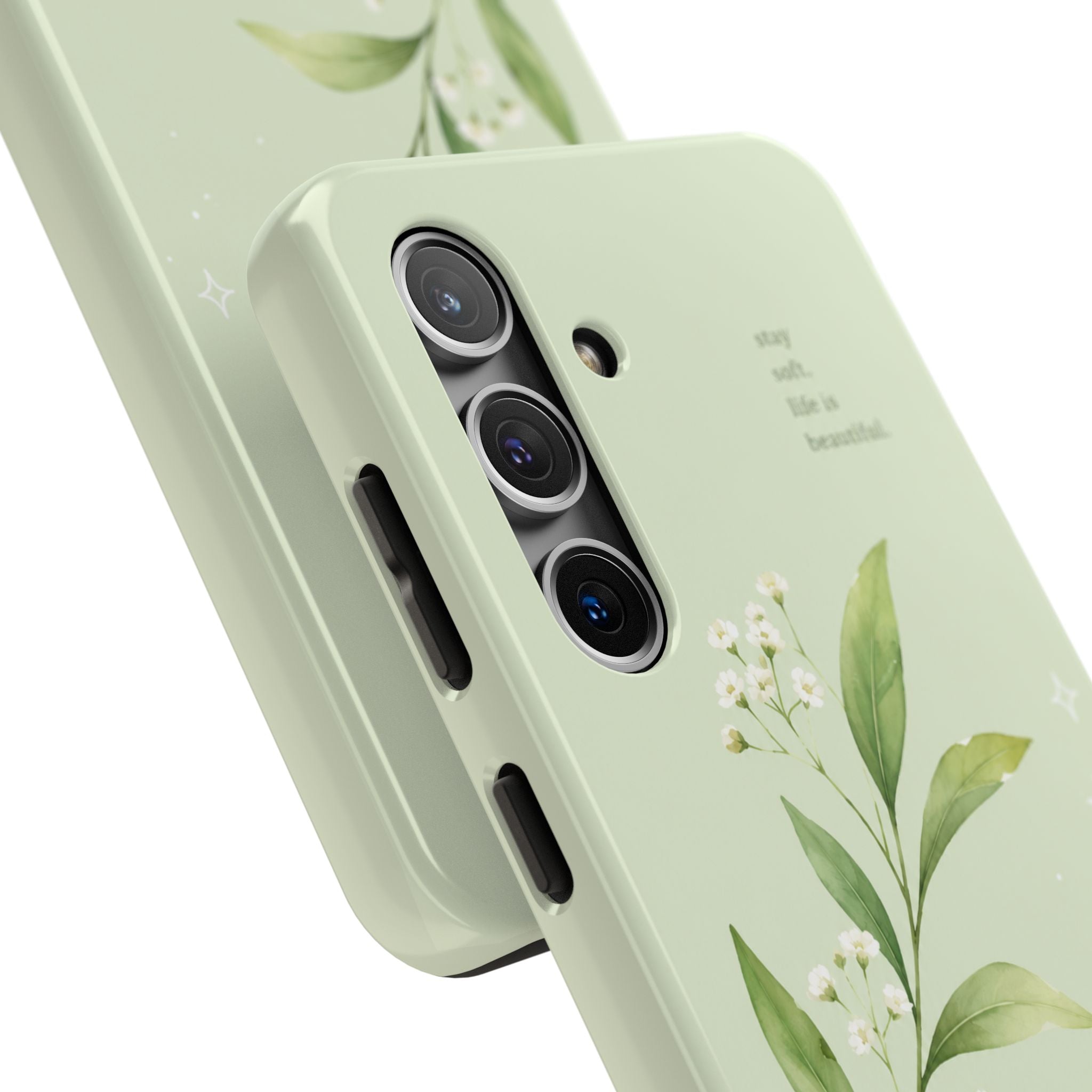Sage Green Botanical Phone Case | Minimal Floral Aesthetic iPhone Case | Soft Girl Cottagecore Cover | Tough Phone Case | Pastel Green Cover