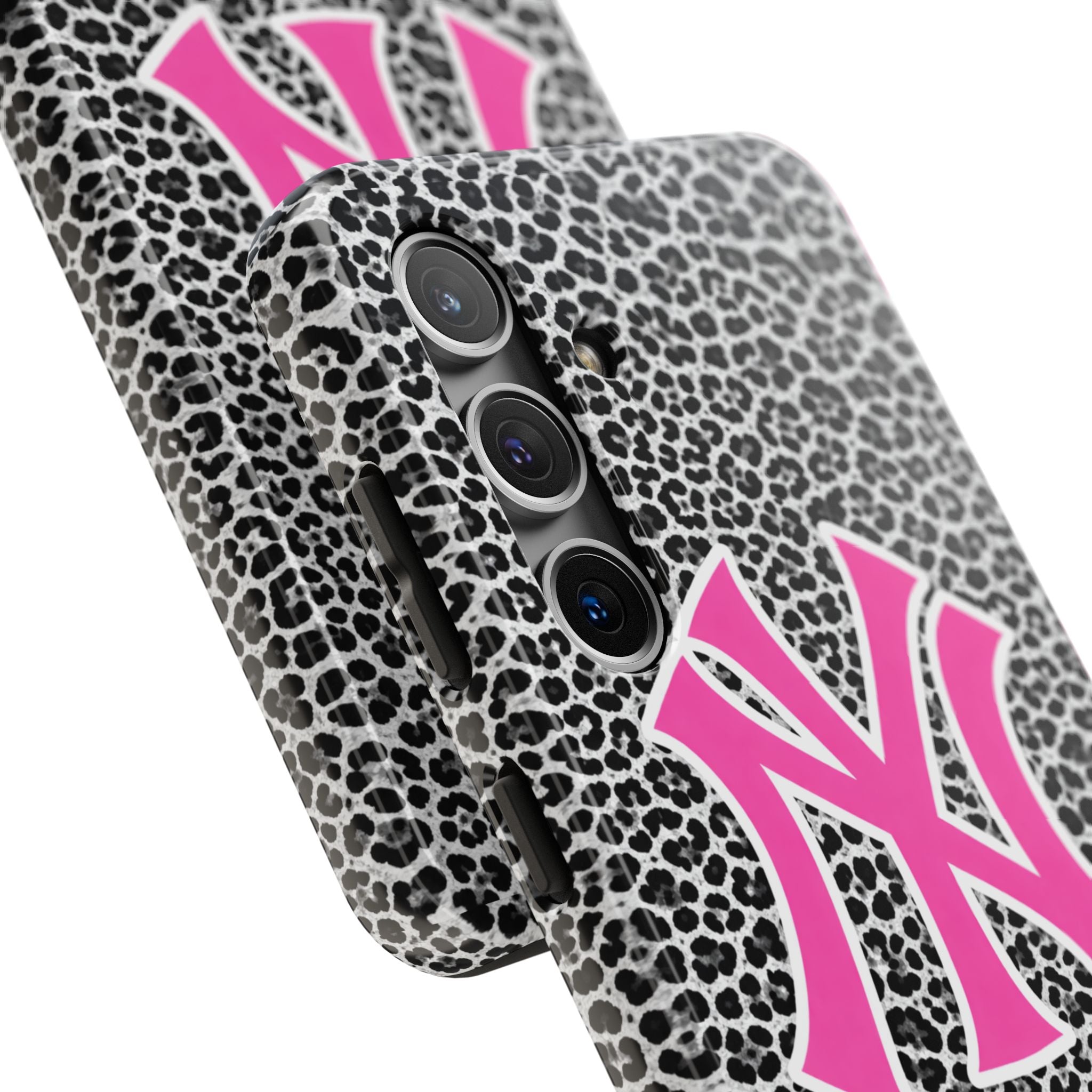 Pink NY Leopard Print Phone Case | Trendy Aesthetic iPhone & Samsung Case | Cute Girly Animal Print Cover
