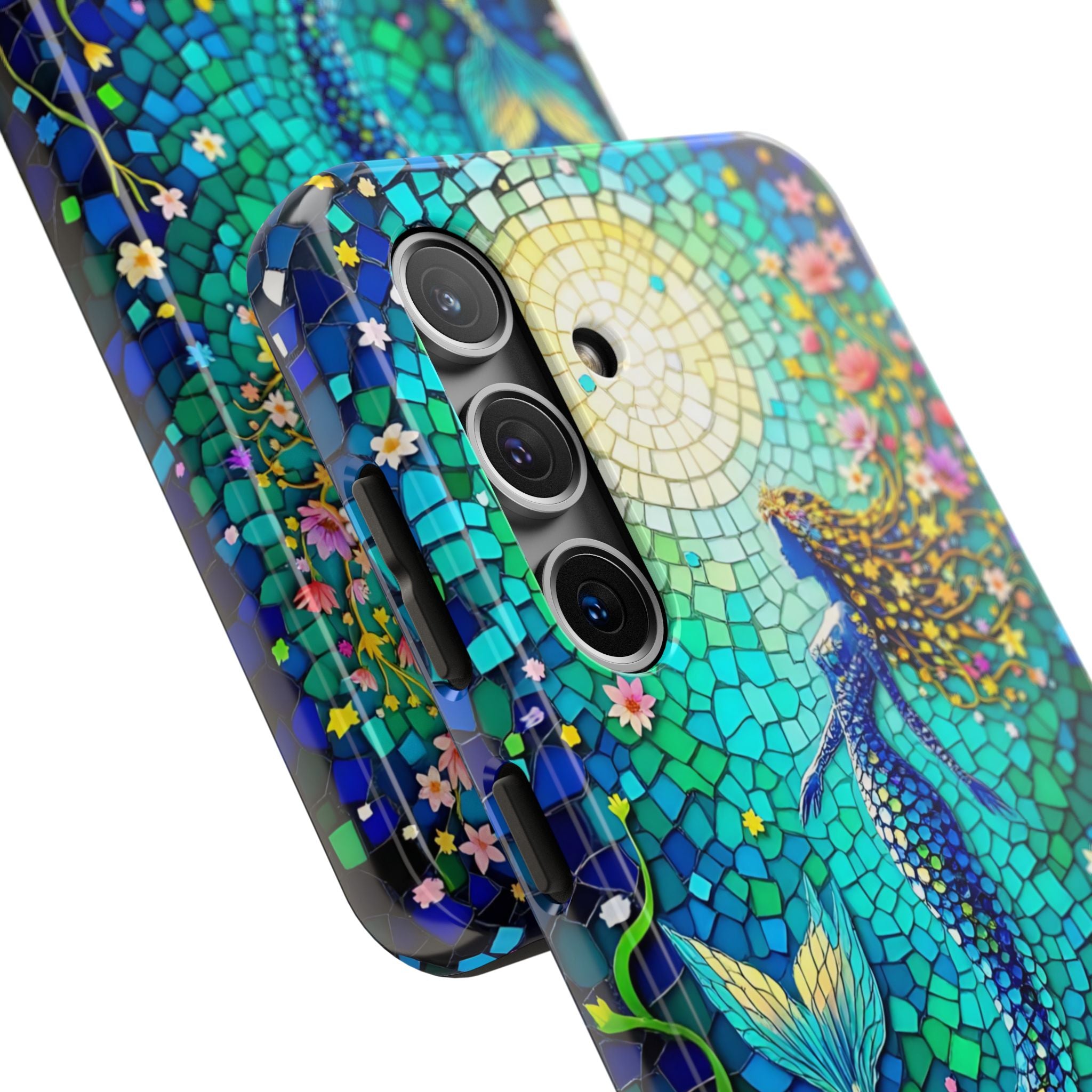 Mosaic Mermaid Phone Case | Ocean Beach Aesthetic iPhone Case | Coastal Sea Glass Samsung Galaxy Case