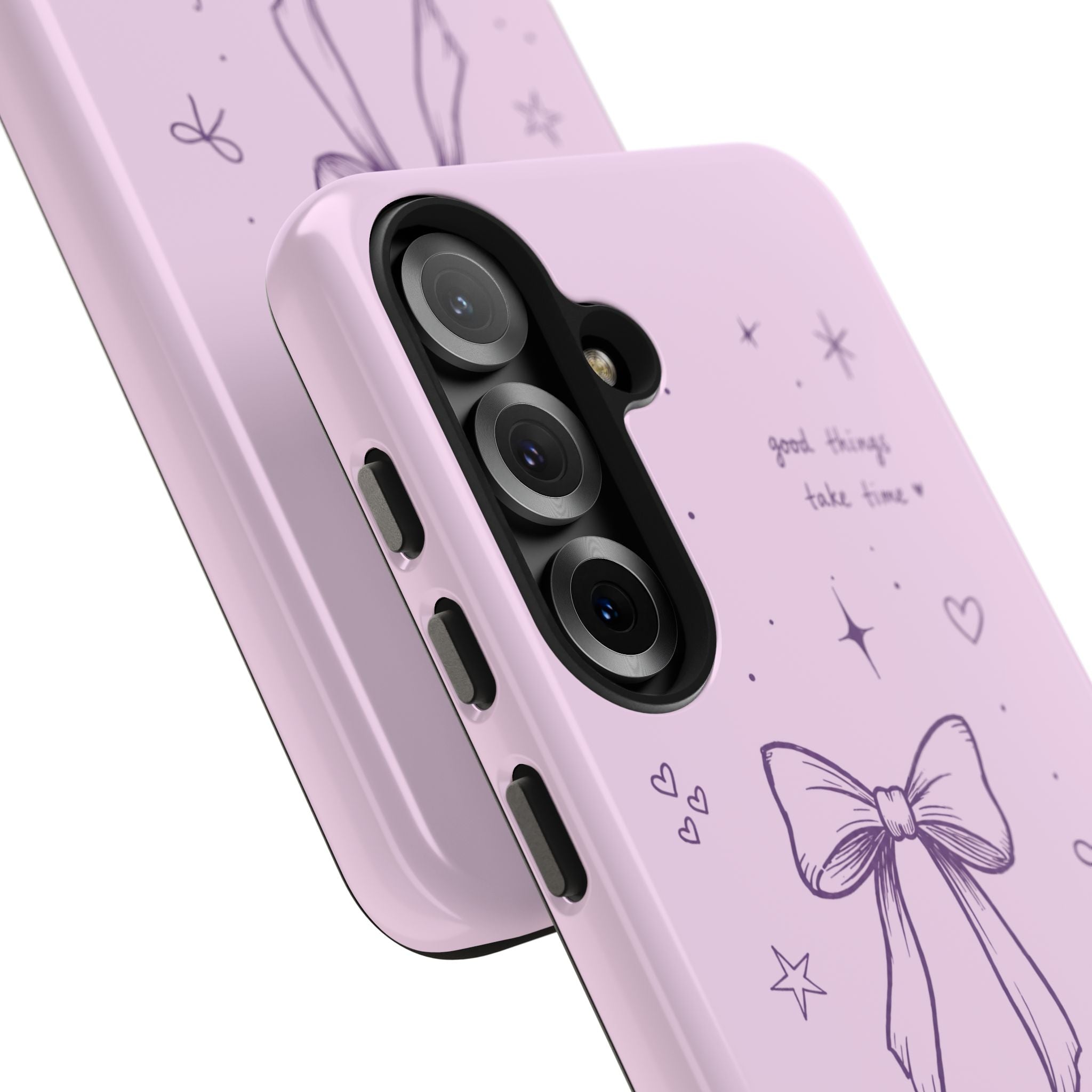 Cute Coquette Bow Phone Case | Pastel Lavender Aesthetic iPhone & Samsung Galaxy Case | Girly Trendy Protective Cover | Inspirational iPhone Cover
