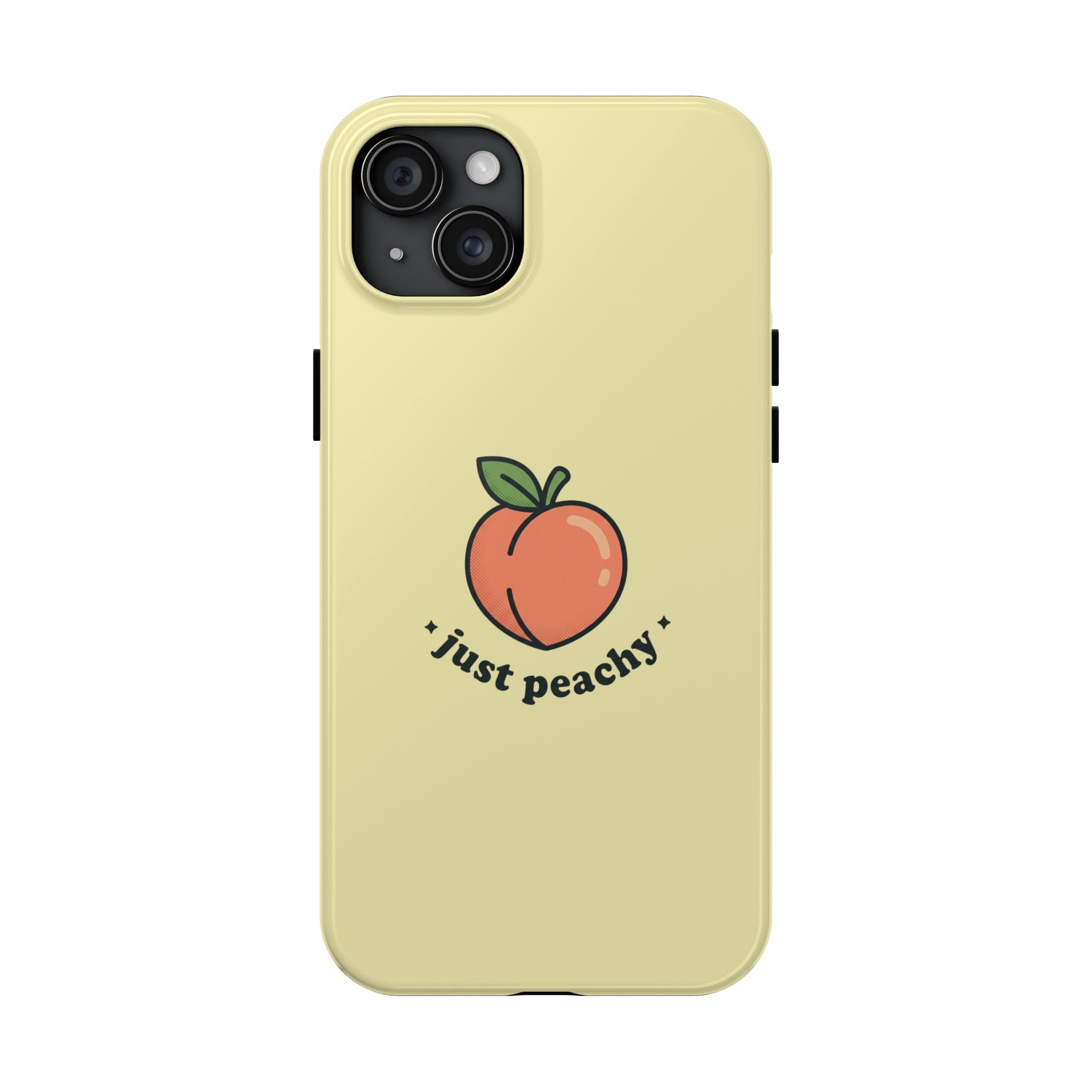 Just Peachy Aesthetic Phone Case | Cute Peach iPhone & Samsung Galaxy Case | Trendy Summer Glossy Protective Cover | Peach Protective Tough Case