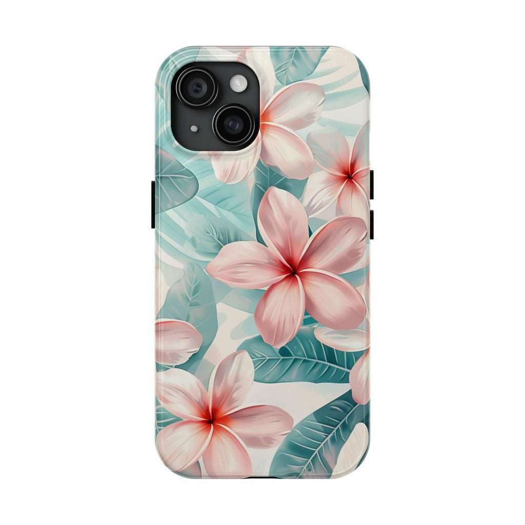 Pastel Plumeria Flower Phone Case | Whimsical Floral Aesthetic iPhone Case | Cute Tropical Samsung Galaxy Case