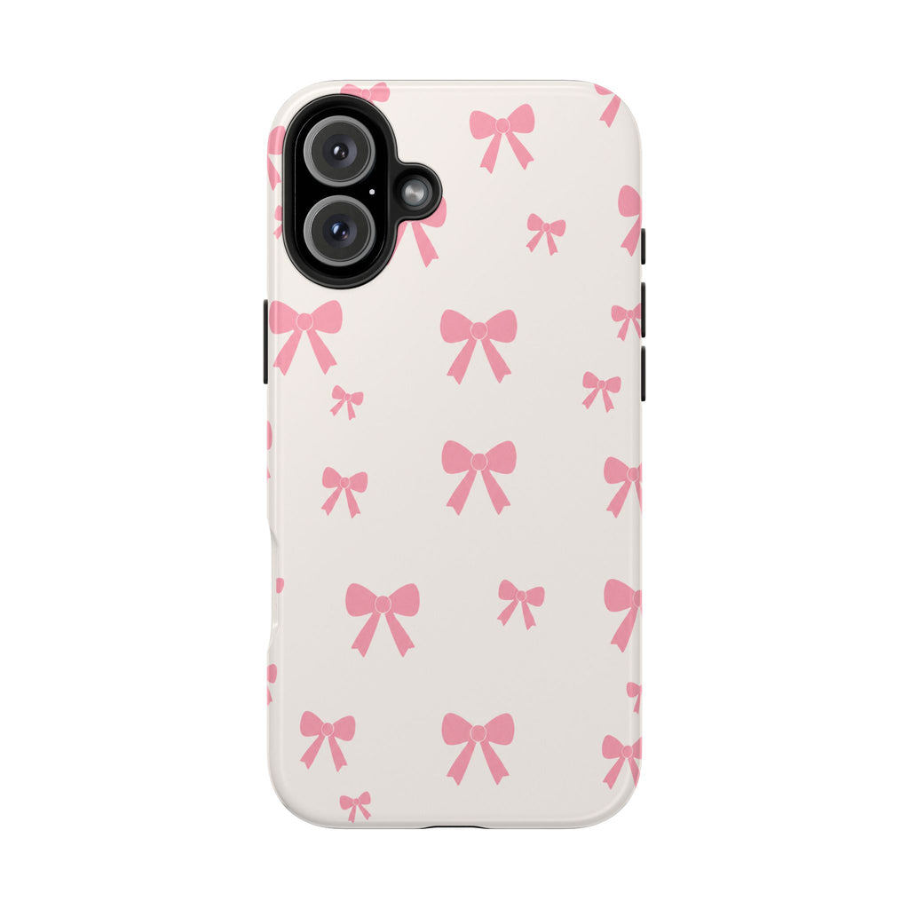 Coquette Pink Bow Phone Case for iPhone & Samsung | Cute Aesthetic Protective Tough Case | Protective Phone Cover