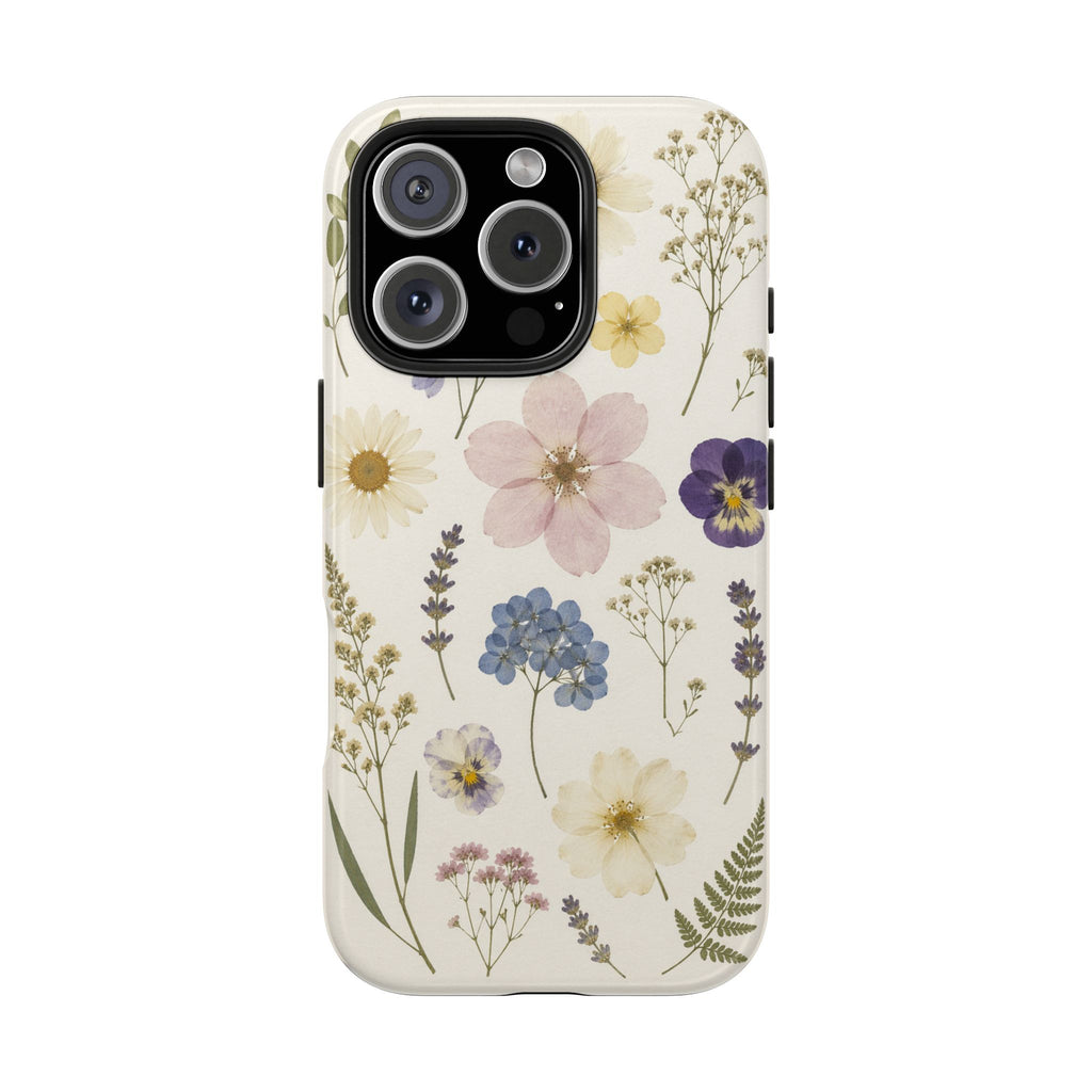 Pressed Flower Botanical Phone Case | Coquette Aesthetic Samsung Cover | Floral Glossy Case for iPhone & Samsung