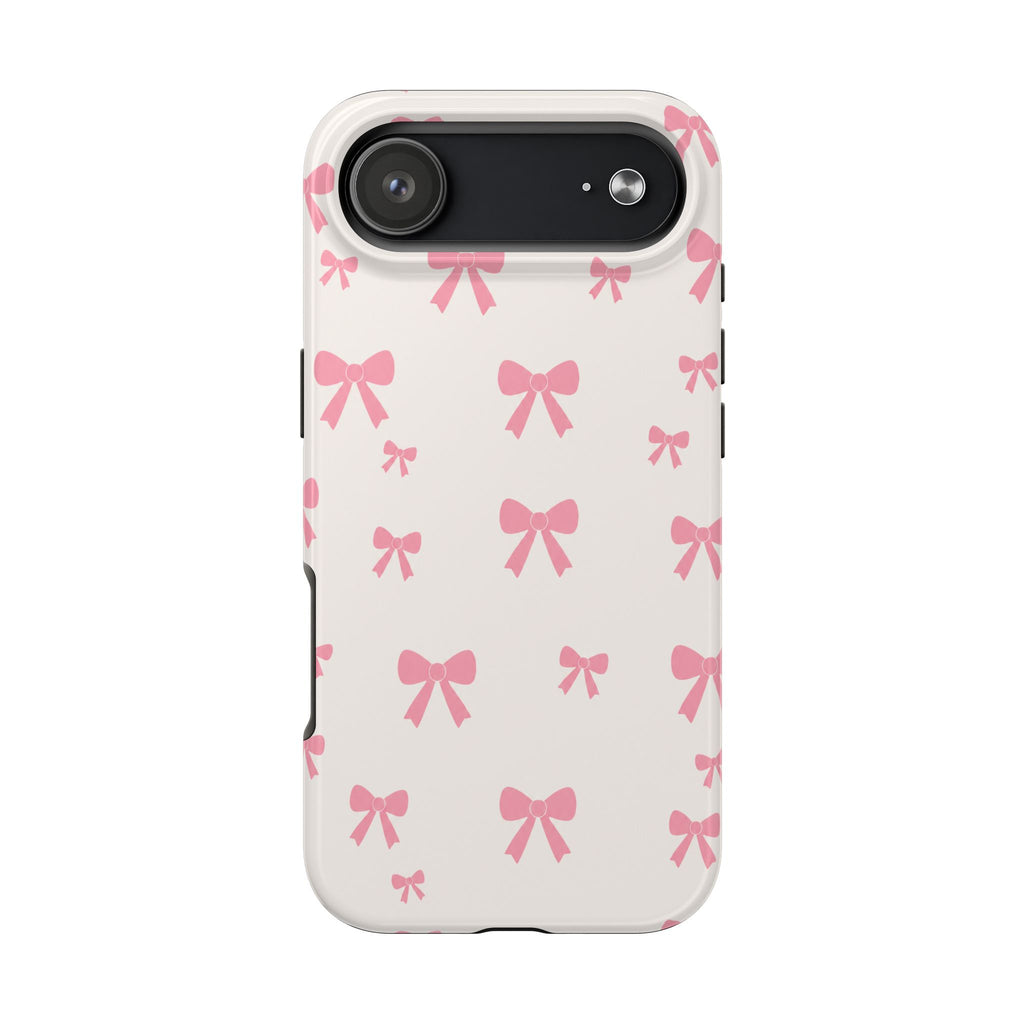 Coquette Pink Bow Phone Case for iPhone & Samsung | Cute Aesthetic Protective Tough Case | Protective Phone Cover