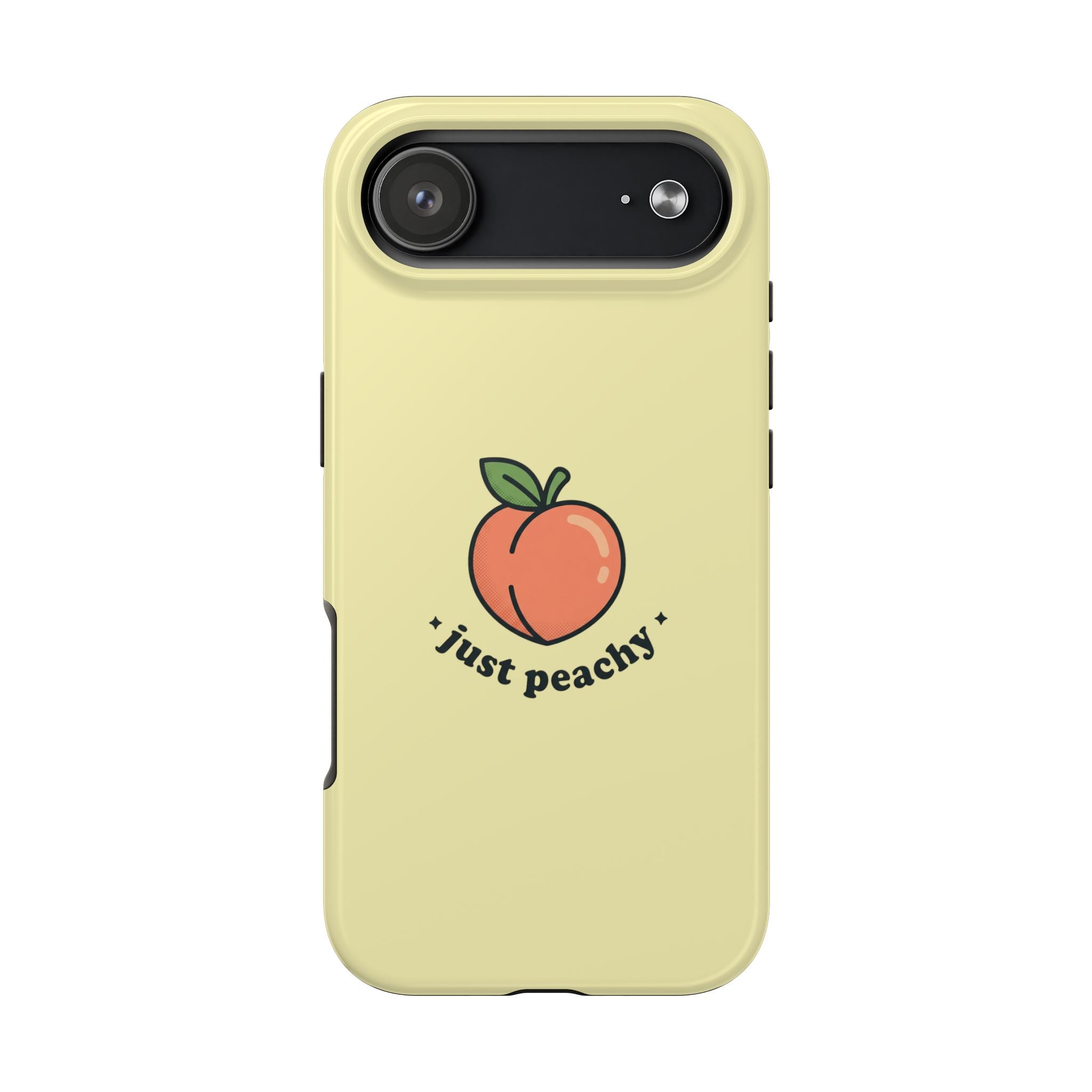 Just Peachy Aesthetic Phone Case | Cute Peach iPhone & Samsung Galaxy Case | Trendy Summer Glossy Protective Cover | Peach Protective Tough Case