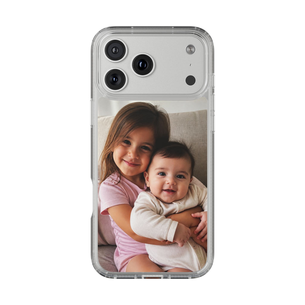 Custom Photo Clear Phone Case | Slim Shockproof TPU Bumper | Scratch-Resistant Transparent Back | Personalized iPhone Case