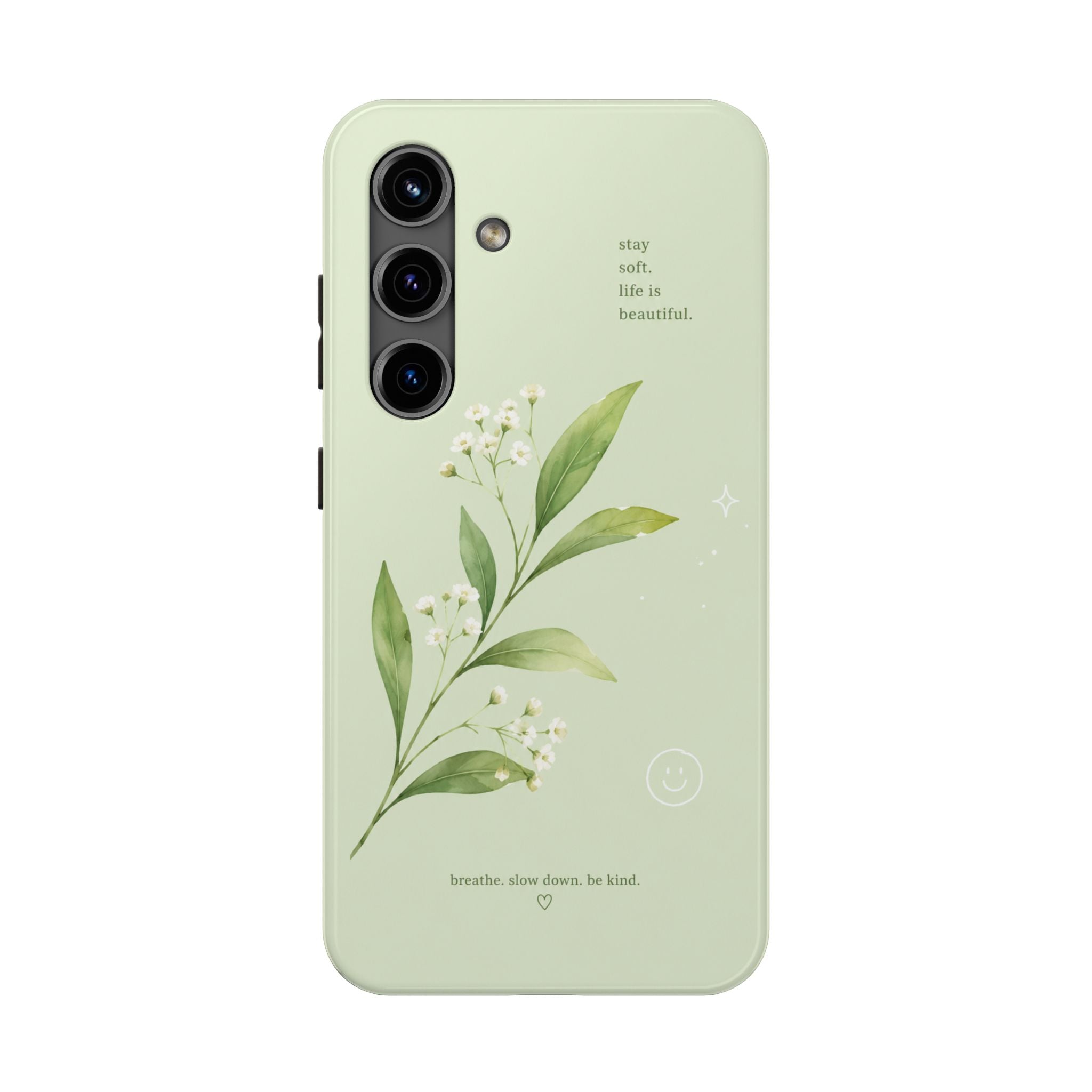 Sage Green Botanical Phone Case | Minimal Floral Aesthetic iPhone Case | Soft Girl Cottagecore Cover | Tough Phone Case | Pastel Green Cover