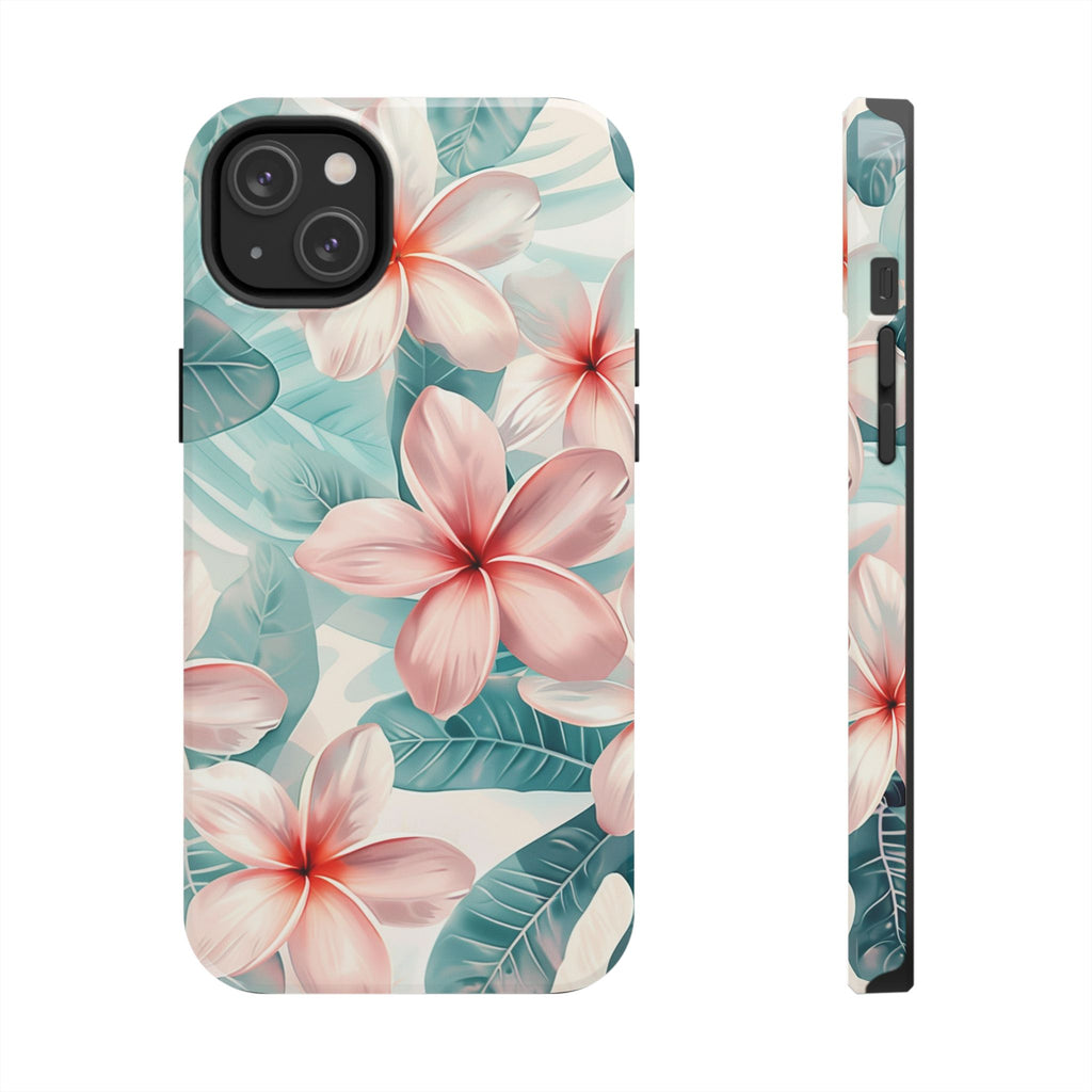 Pastel Plumeria Flower Phone Case | Whimsical Floral Aesthetic iPhone Case | Cute Tropical Samsung Galaxy Case