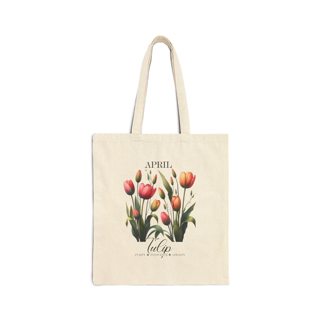 Personalized Birth Month Canvas Tote Bag | Custom Floral Tote | Durable Cotton Everyday Bag | Aesthetic Gift for Her | Vintage Botanical Grocery  Tote