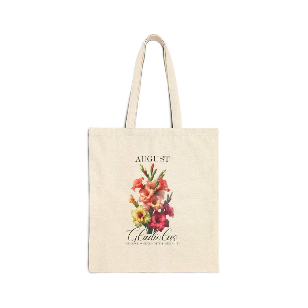 Personalized Birth Month Canvas Tote Bag | Custom Floral Tote | Durable Cotton Everyday Bag | Aesthetic Gift for Her | Vintage Botanical Grocery  Tote