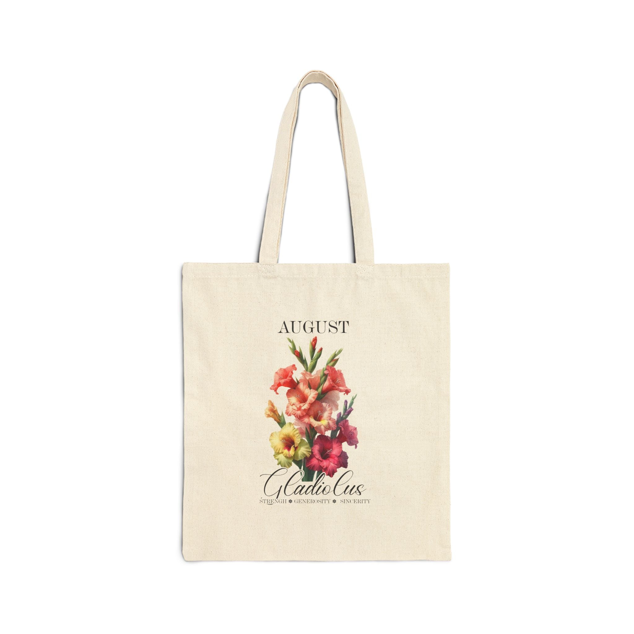 Personalized Birth Month Canvas Tote Bag | Custom Floral Tote | Durable Cotton Everyday Bag | Aesthetic Gift for Her | Vintage Botanical Grocery  Tote