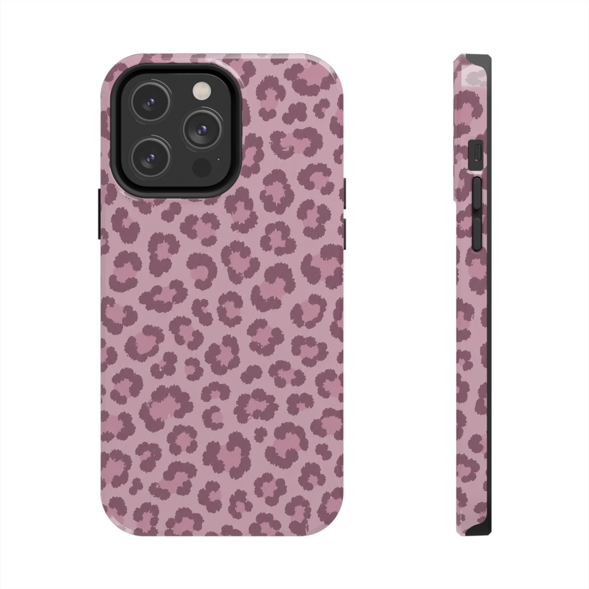 Mauve Leopard Print Phone Case | Girly Aesthetic Tough Case for iPhone & Samsung | Cute Pink Leopard Cover