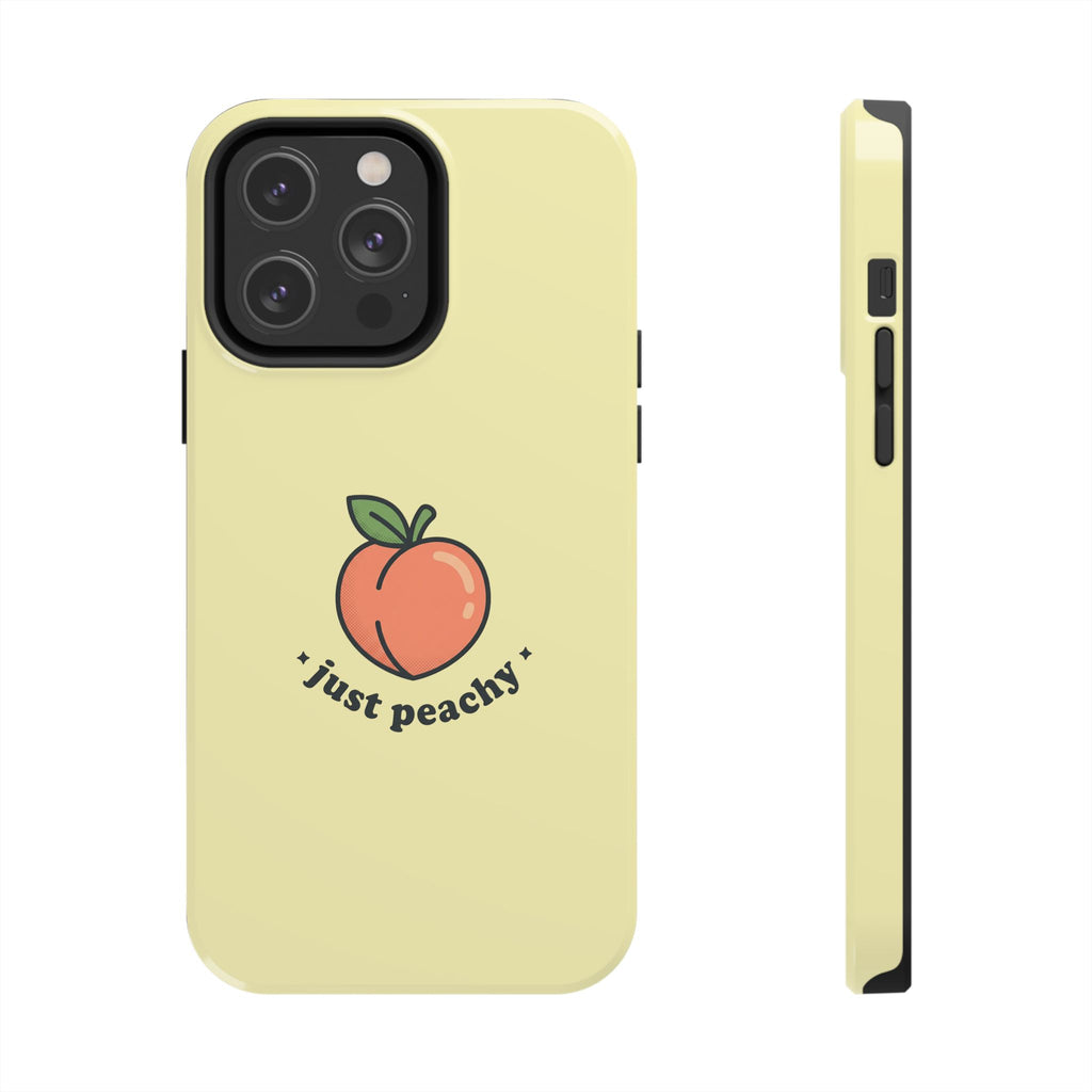 Just Peachy Aesthetic Phone Case | Cute Peach iPhone & Samsung Galaxy Case | Trendy Summer Glossy Protective Cover | Peach Protective Tough Case