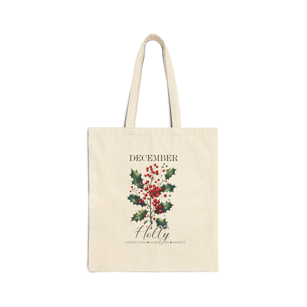 Personalized Birth Month Canvas Tote Bag | Custom Floral Tote | Durable Cotton Everyday Bag | Aesthetic Gift for Her | Vintage Botanical Grocery  Tote