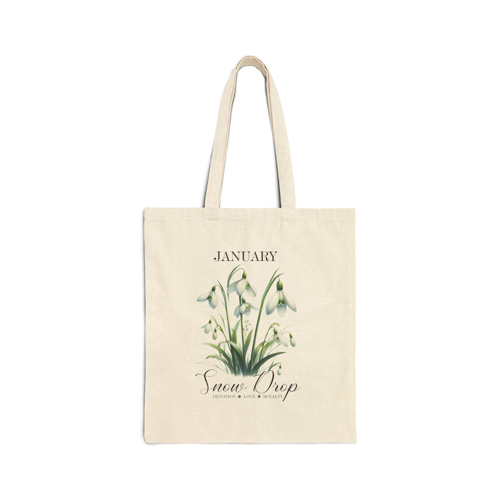 Personalized Birth Month Canvas Tote Bag | Custom Floral Tote | Durable Cotton Everyday Bag | Aesthetic Gift for Her | Vintage Botanical Grocery  Tote