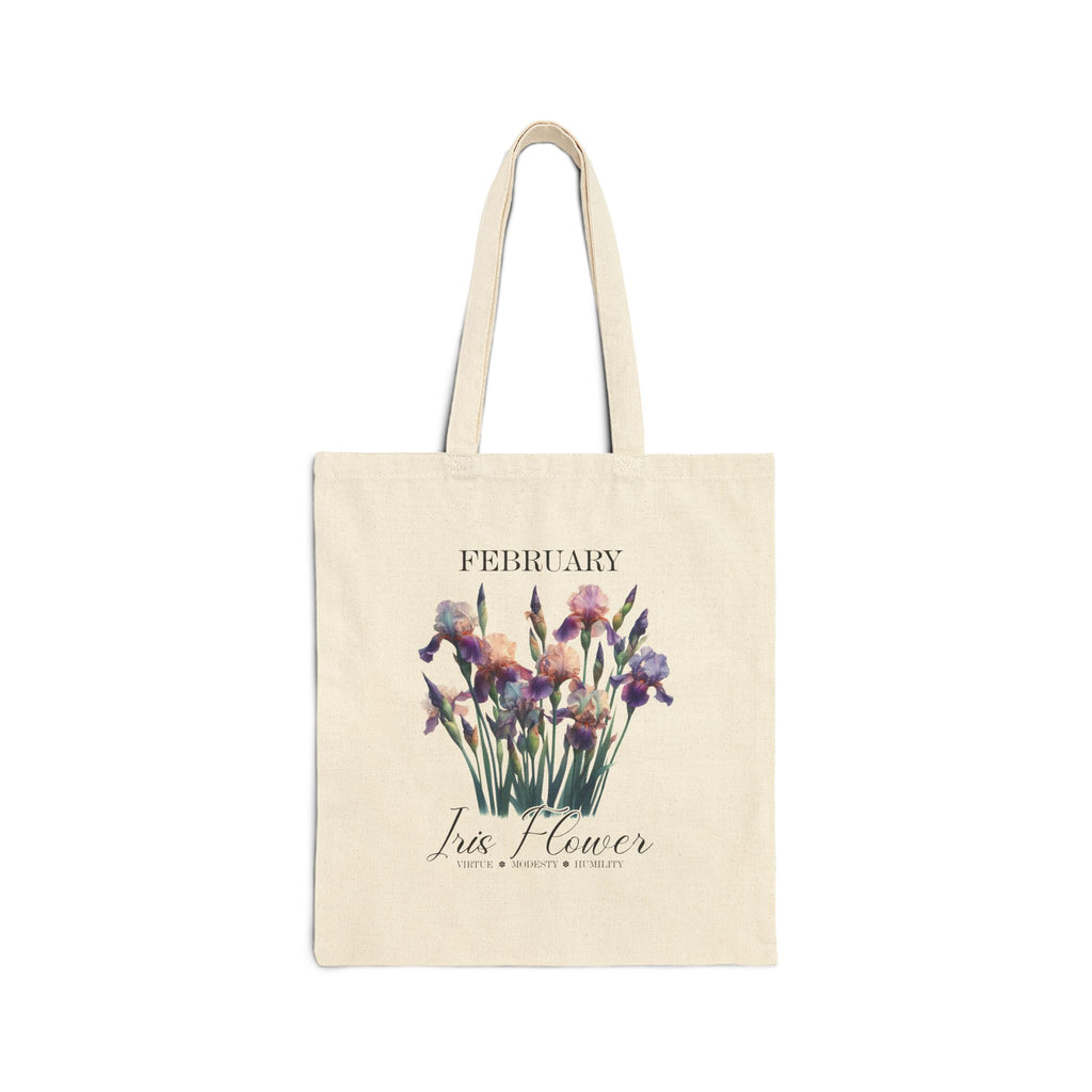 Personalized Birth Month Canvas Tote Bag | Custom Floral Tote | Durable Cotton Everyday Bag | Aesthetic Gift for Her | Vintage Botanical Grocery  Tote