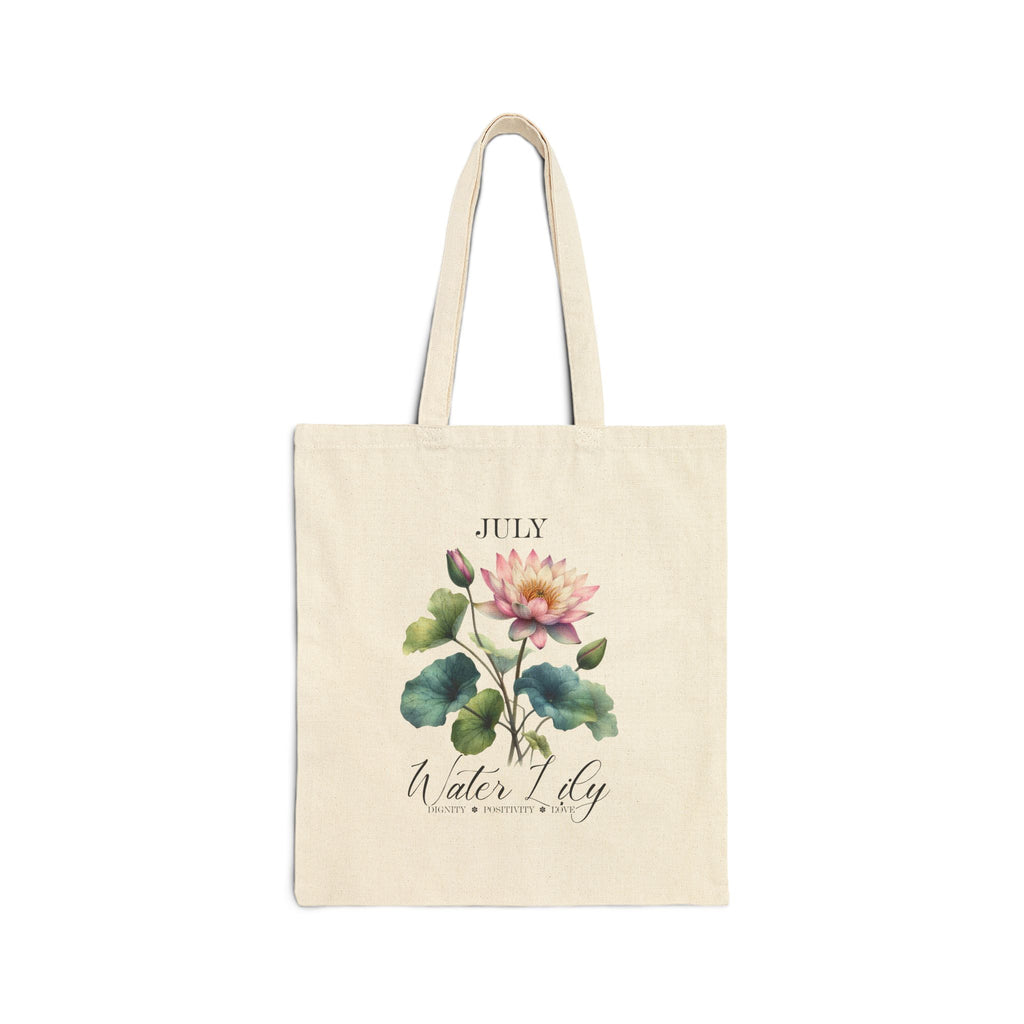 Personalized Birth Month Canvas Tote Bag | Custom Floral Tote | Durable Cotton Everyday Bag | Aesthetic Gift for Her | Vintage Botanical Grocery  Tote