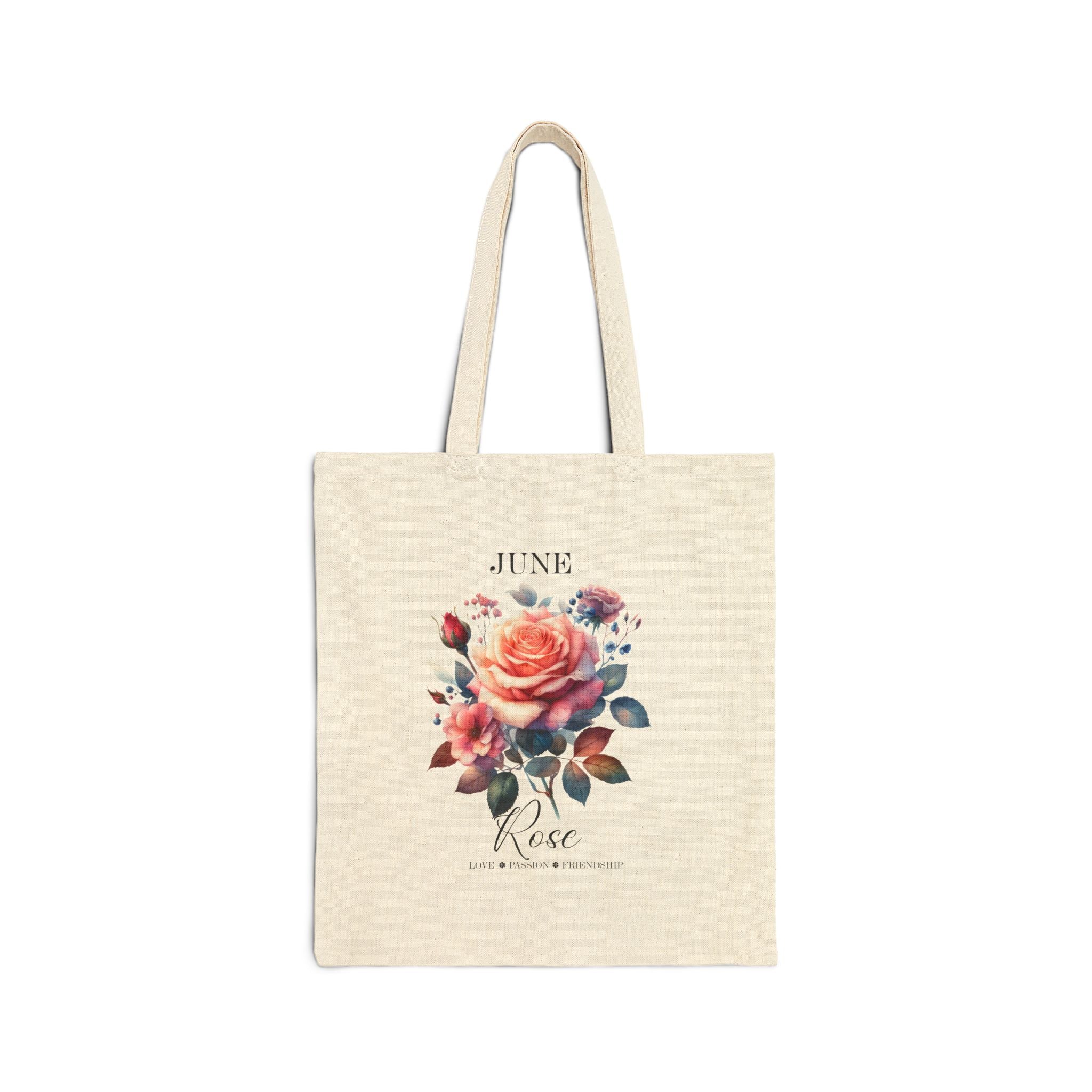 Personalized Birth Month Canvas Tote Bag | Custom Floral Tote | Durable Cotton Everyday Bag | Aesthetic Gift for Her | Vintage Botanical Grocery  Tote