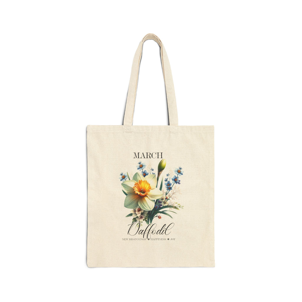 Personalized Birth Month Canvas Tote Bag | Custom Floral Tote | Durable Cotton Everyday Bag | Aesthetic Gift for Her | Vintage Botanical Grocery  Tote