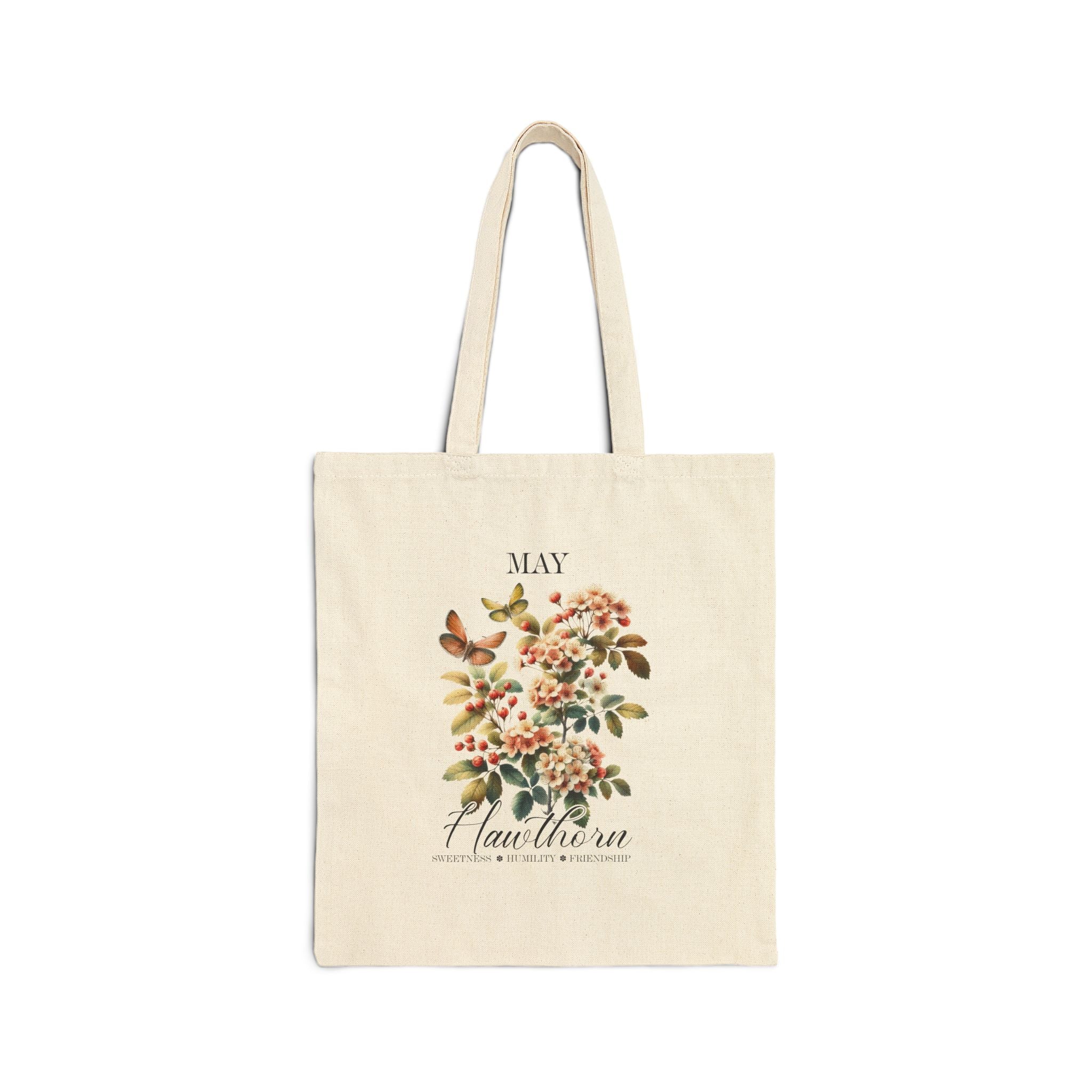 Personalized Birth Month Canvas Tote Bag | Custom Floral Tote | Durable Cotton Everyday Bag | Aesthetic Gift for Her | Vintage Botanical Grocery  Tote