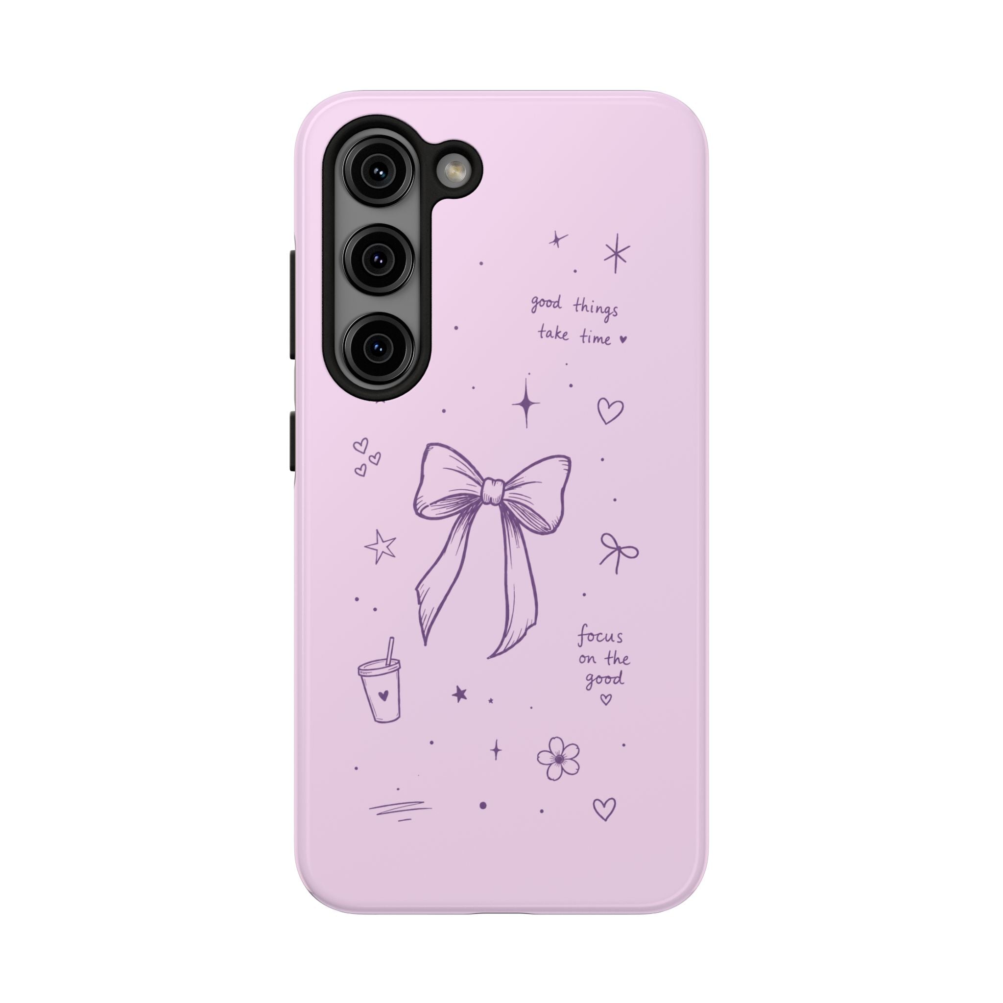 Cute Coquette Bow Phone Case | Pastel Lavender Aesthetic iPhone & Samsung Galaxy Case | Girly Trendy Protective Cover | Inspirational iPhone Cover