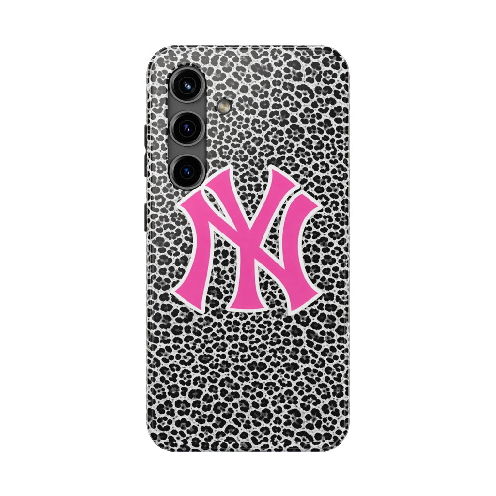 Pink NY Leopard Print Phone Case | Trendy Aesthetic iPhone & Samsung Case | Cute Girly Animal Print Cover
