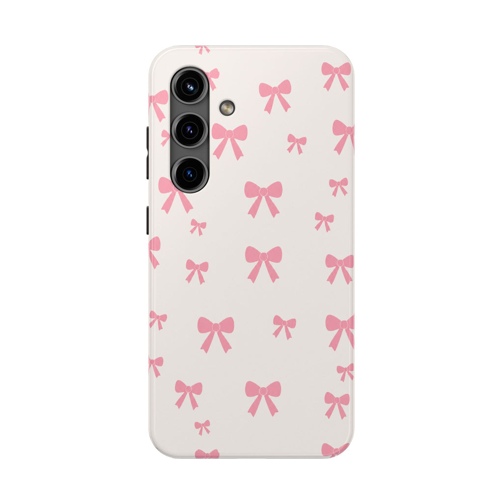 Coquette Pink Bow Phone Case for iPhone & Samsung | Cute Aesthetic Protective Tough Case | Protective Phone Cover
