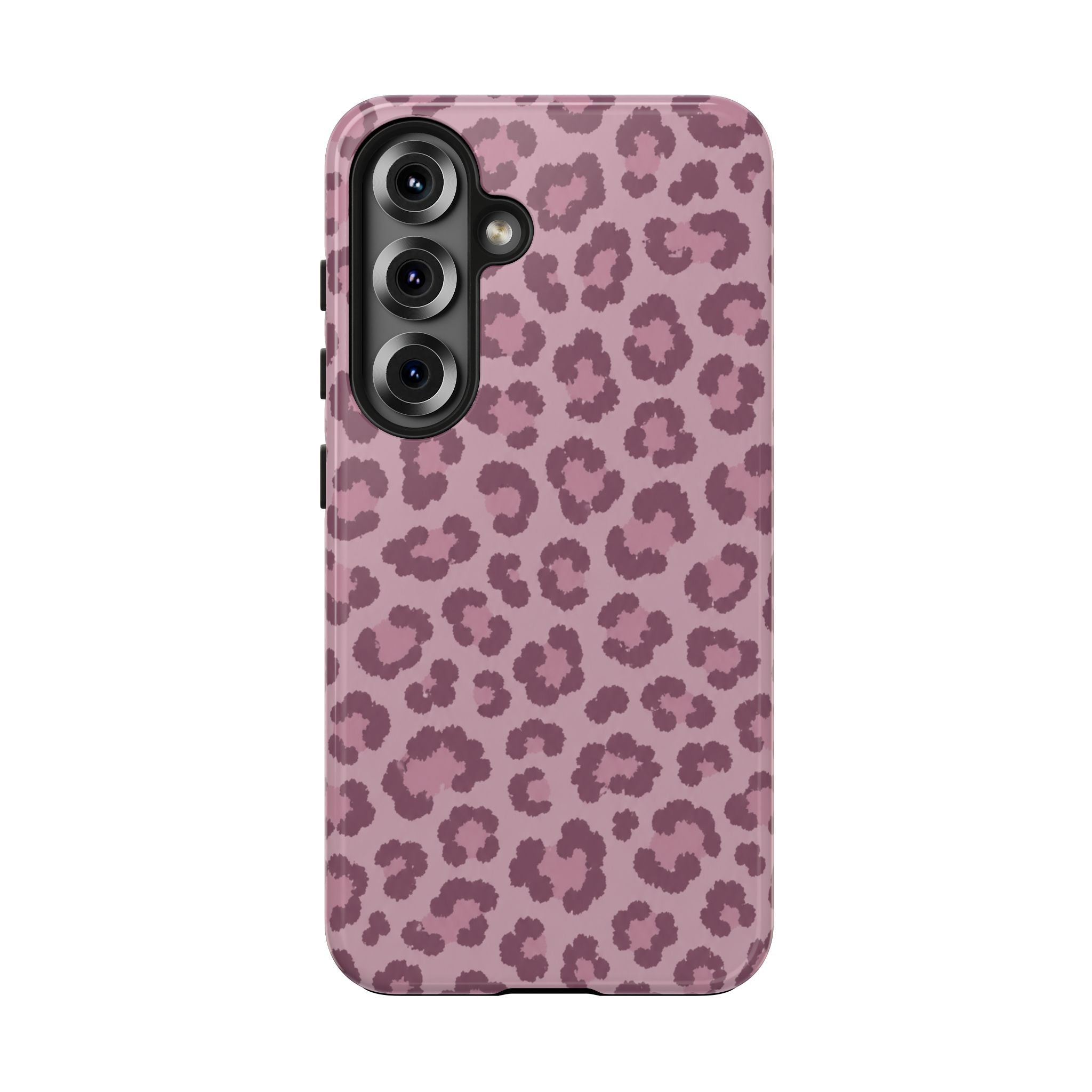 Mauve Leopard Print Phone Case | Girly Aesthetic Tough Case for iPhone & Samsung | Cute Pink Leopard Cover