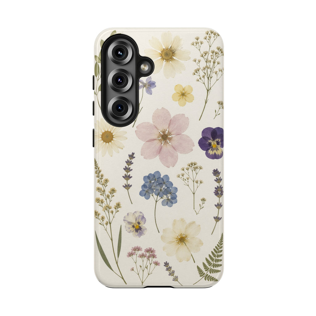 Pressed Flower Botanical Phone Case | Coquette Aesthetic Samsung Cover | Floral Glossy Case for iPhone & Samsung